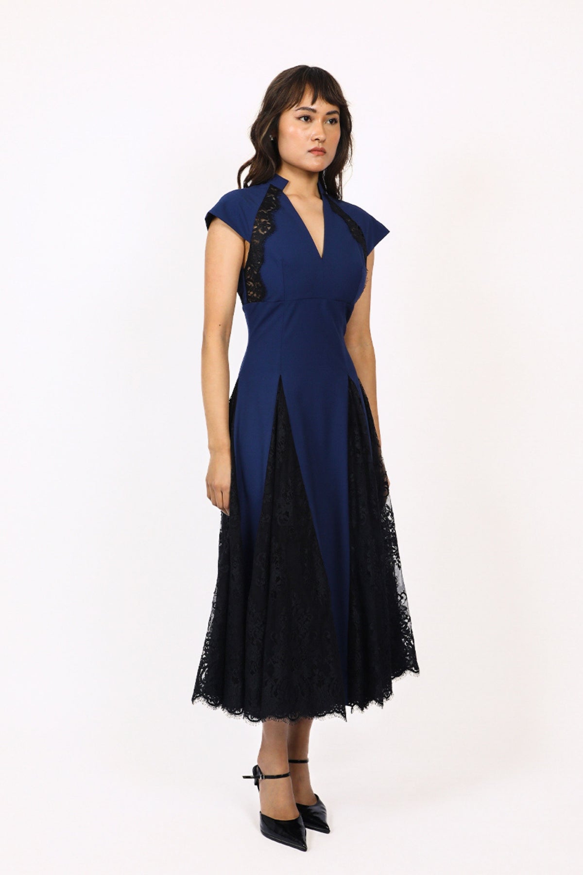 Lace Godet Dress