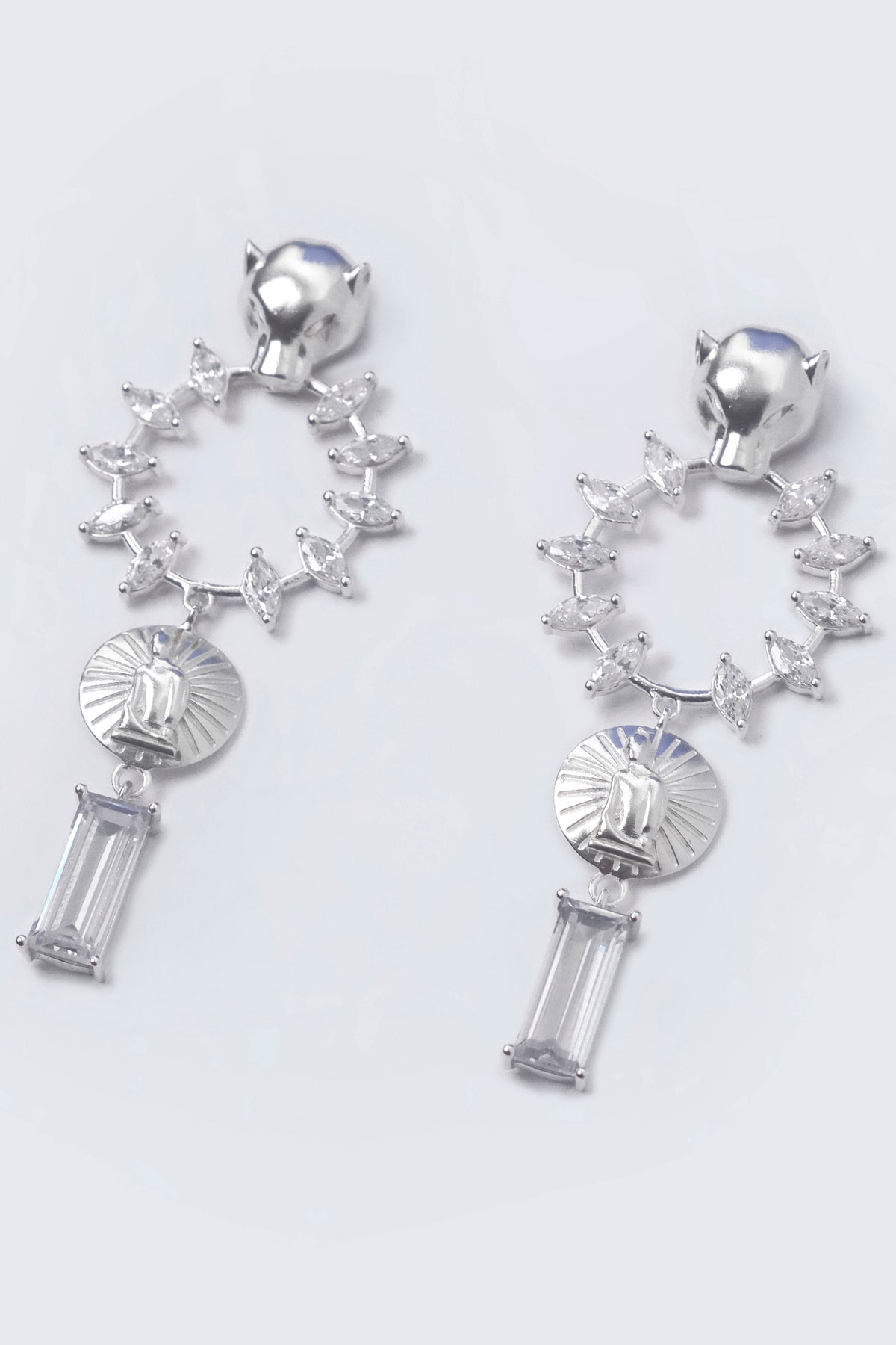 White Nouvelle Panthère Earrings