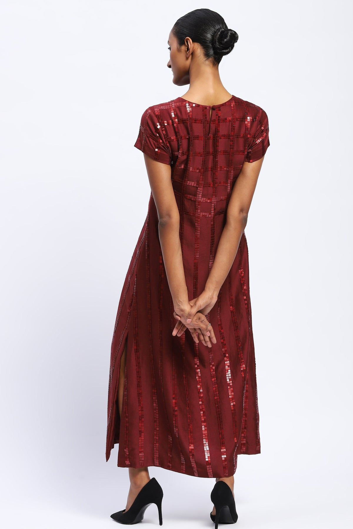 Sequin Windowpane Dress
