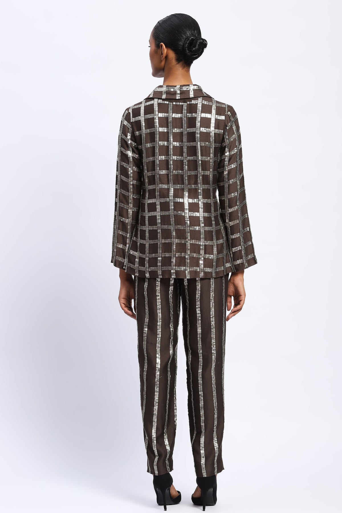 Sequin Windowpane Jacket