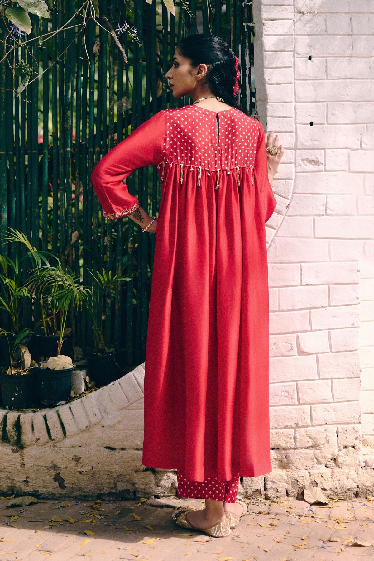 Whispers Bandhani Kurta Set