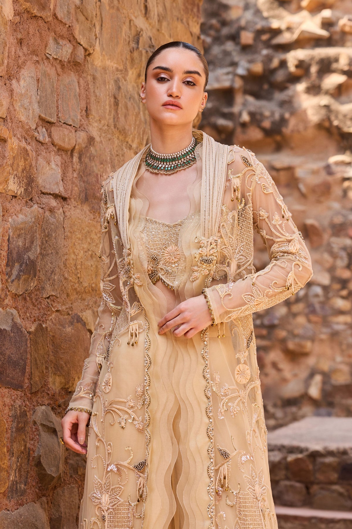 Champagne  Long Jacket Set