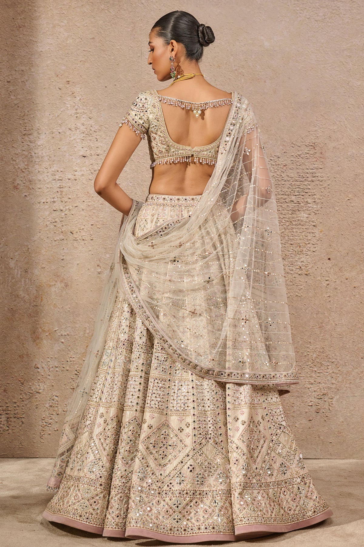 Ivory Hand Embroidered Lehenga Set