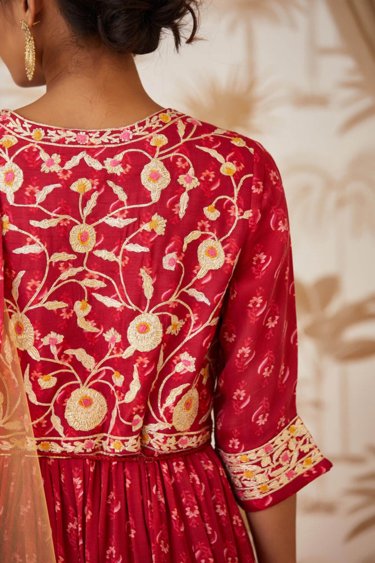 Maroon anarkali set