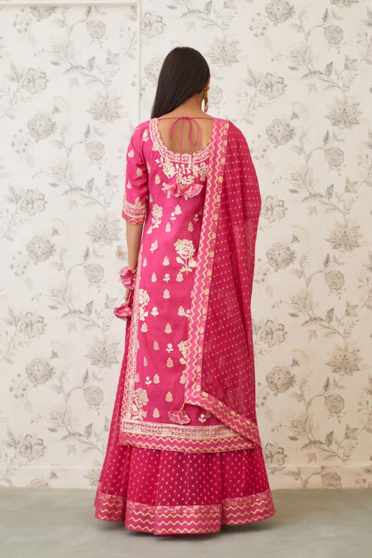Magenta kurti lehenga set