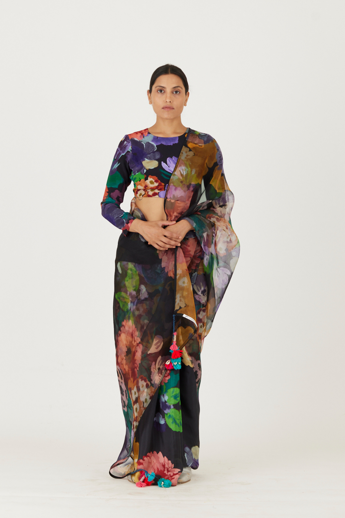 Farah Black Saree