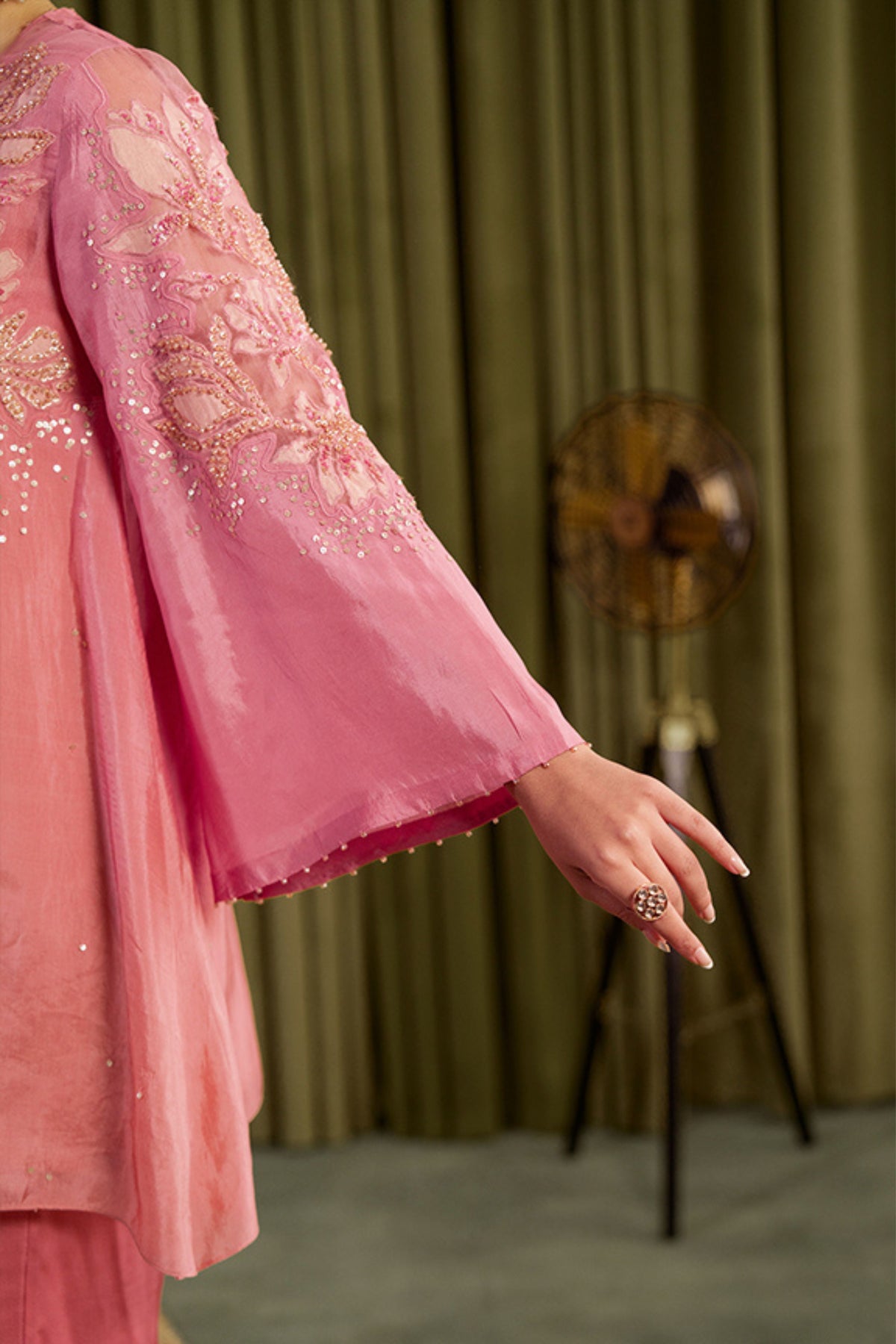 Rose Pink Embroidered Kurta