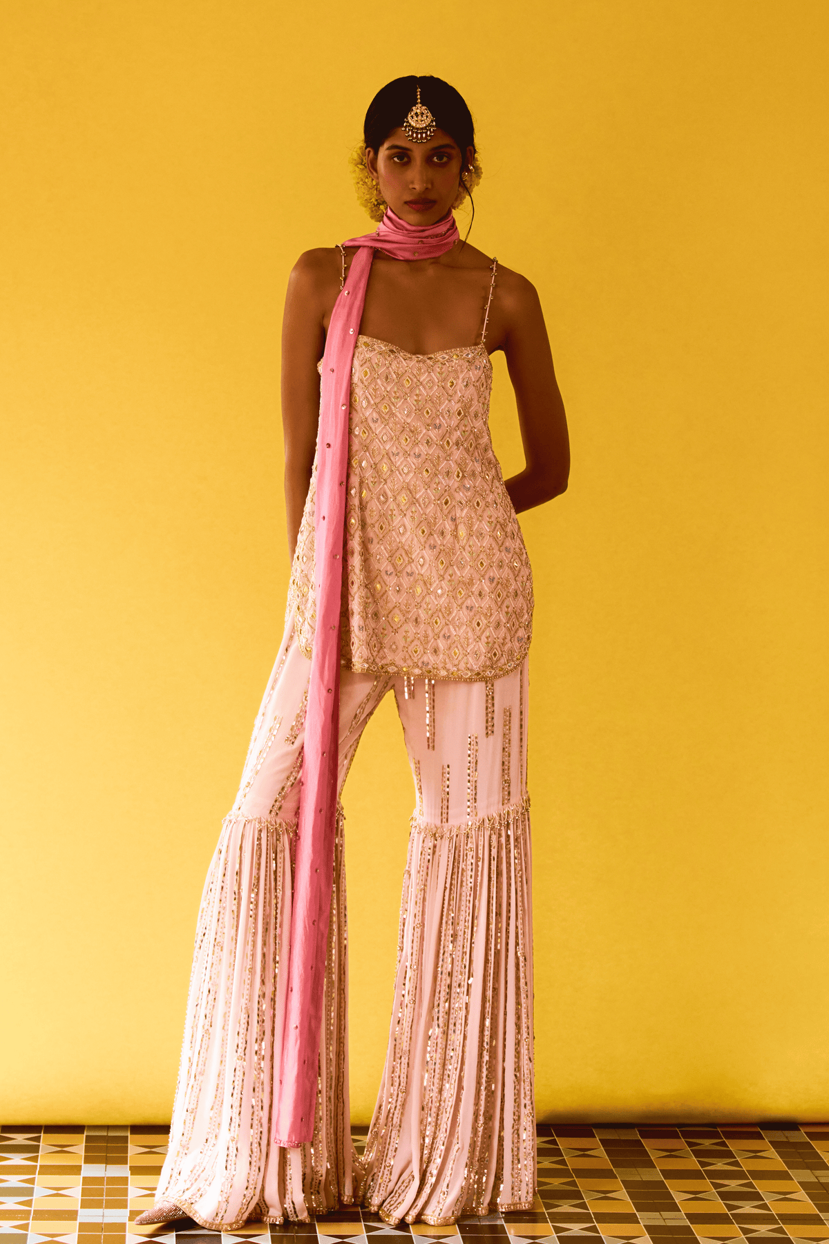 Pink Gharara Set
