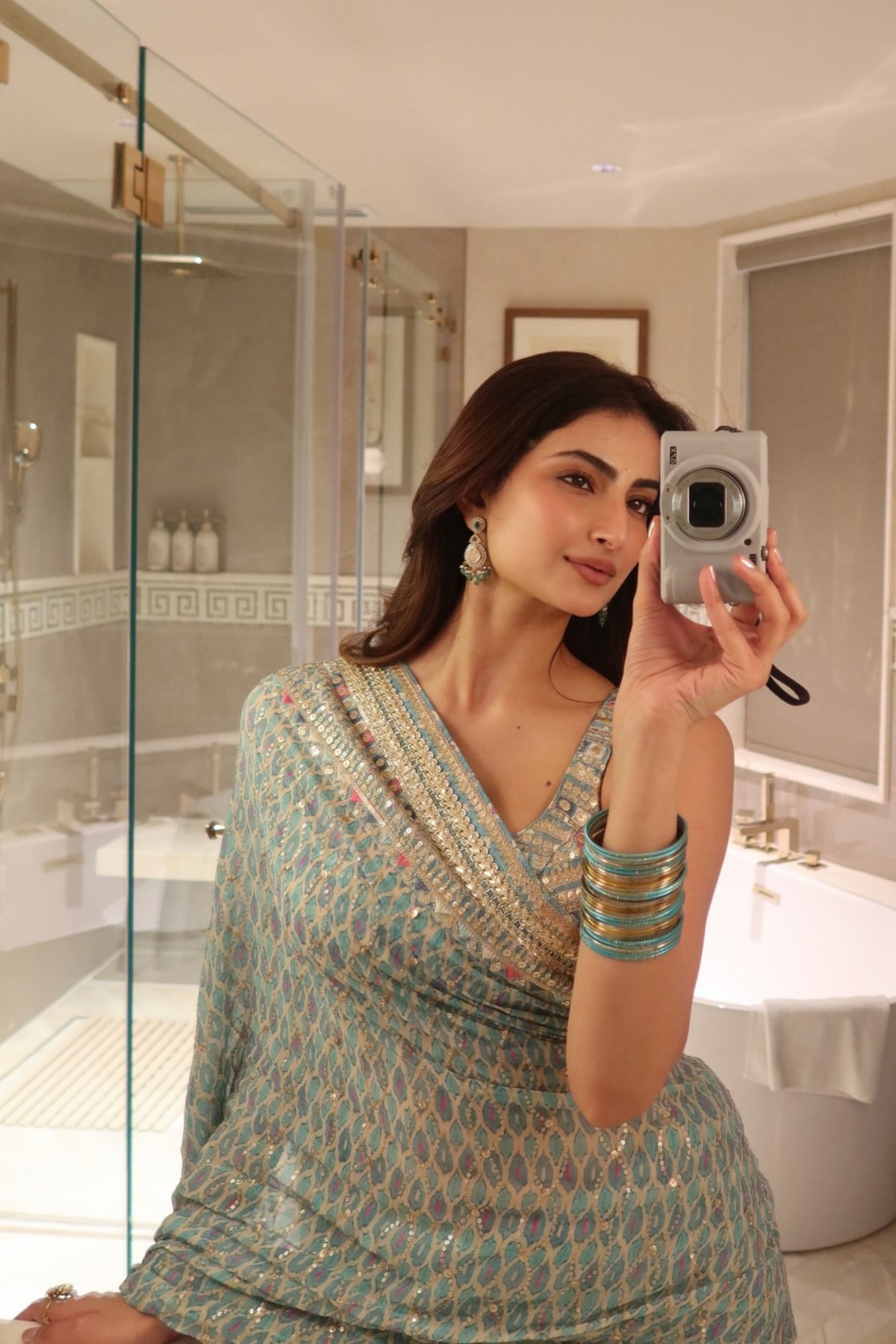 Palak Tiwari in Bela Saree Set