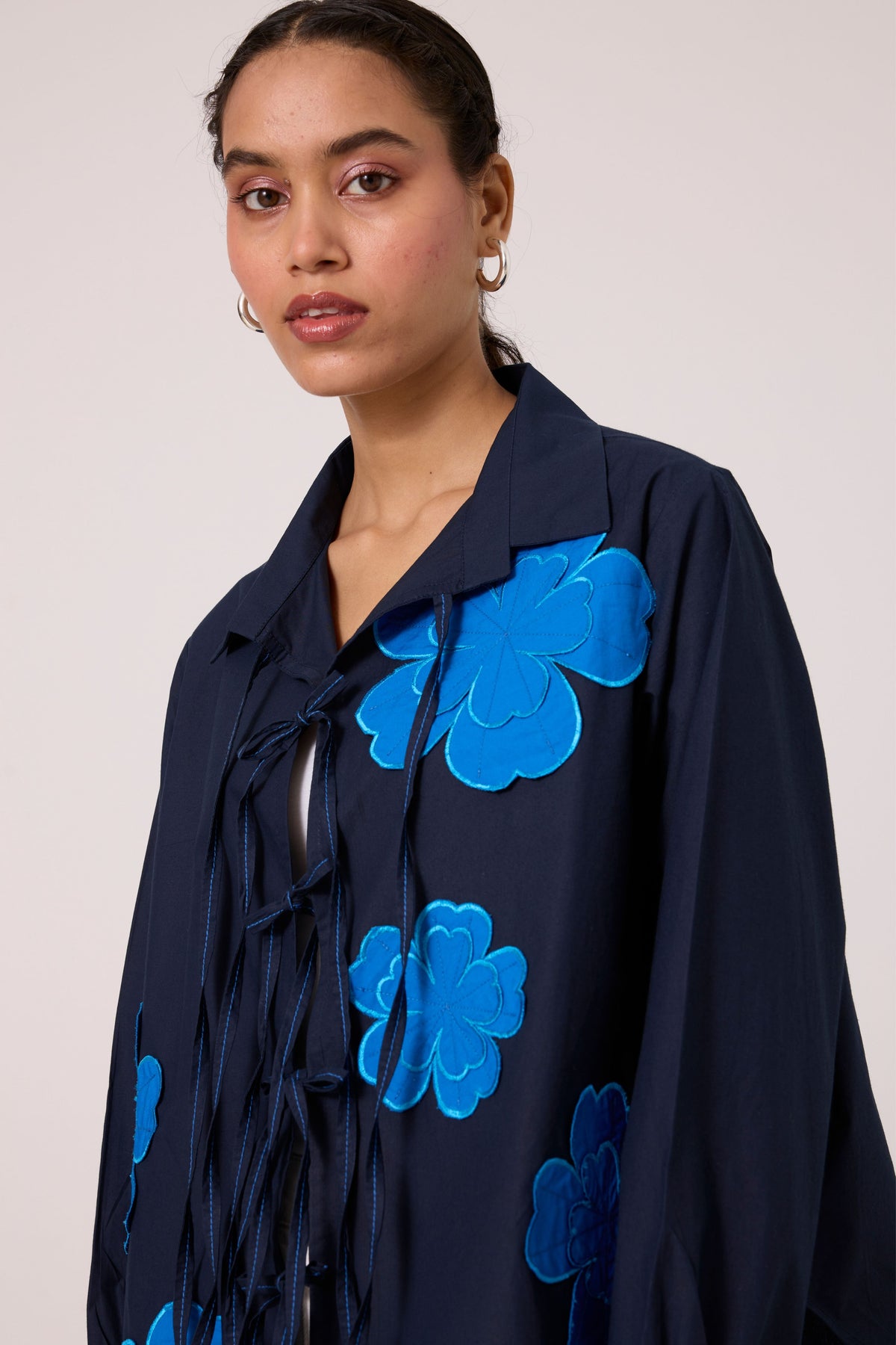 Ariel Applique Navy Blue Shirt