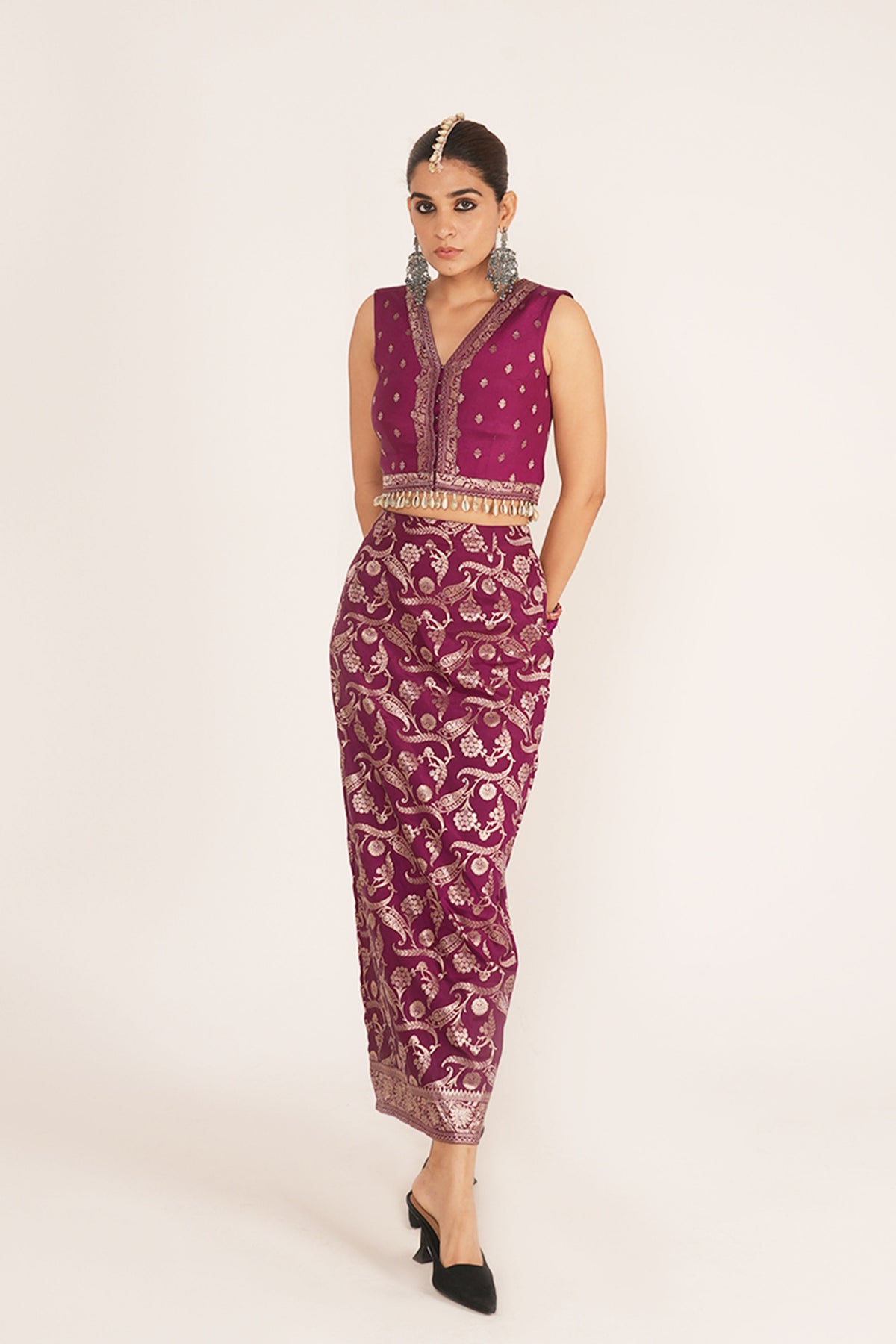 Amyra Purple Skirt Set