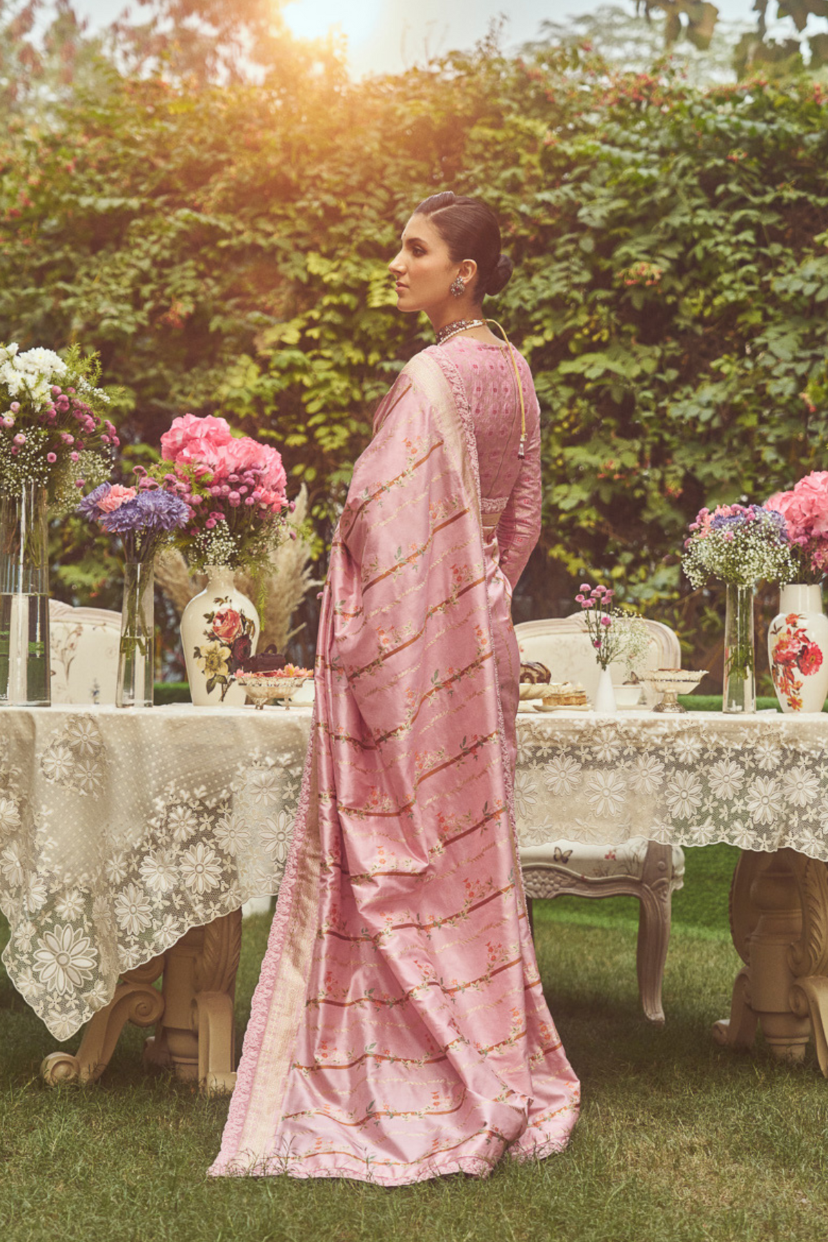 Pink Meenakari Zari Handloom Sari