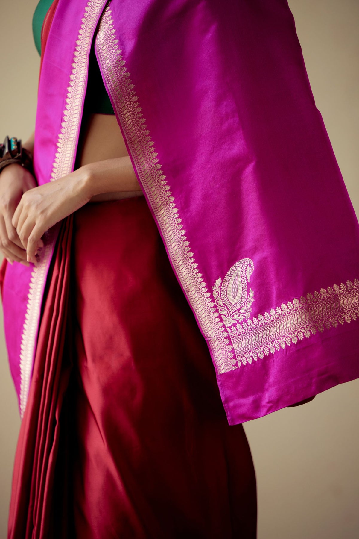 Rajnandini Magenta and Red Saree