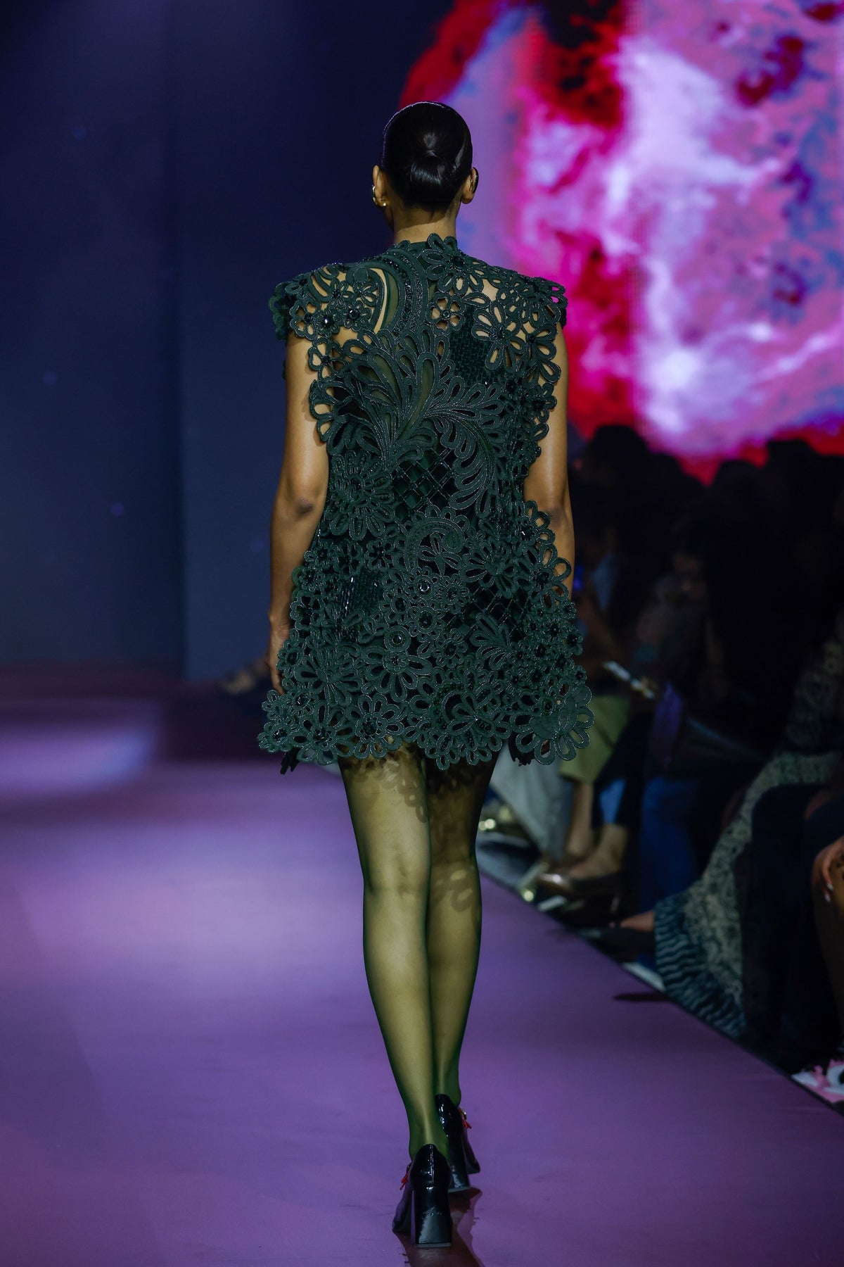 Green Cutwork Jacket Set