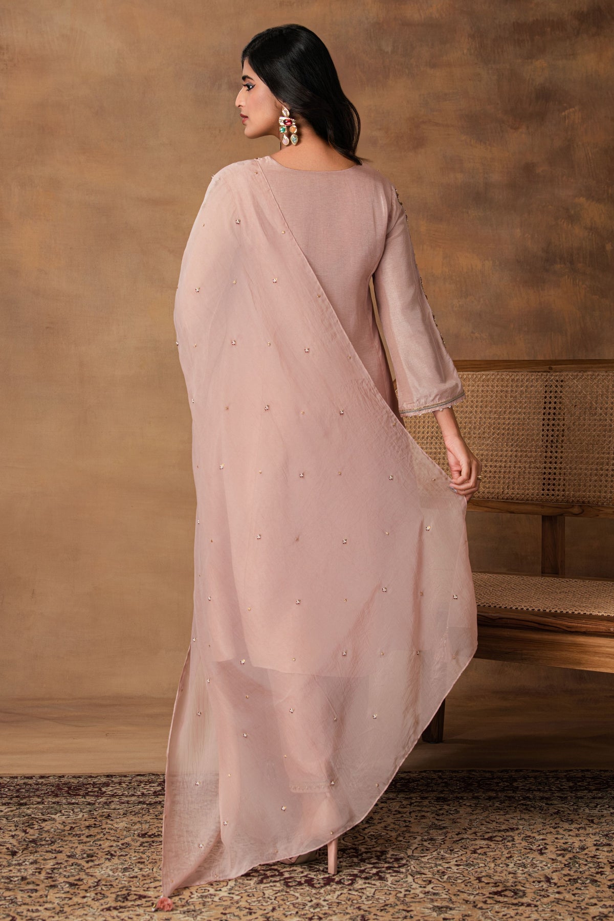 Pastel Pink Silk Kurta Set