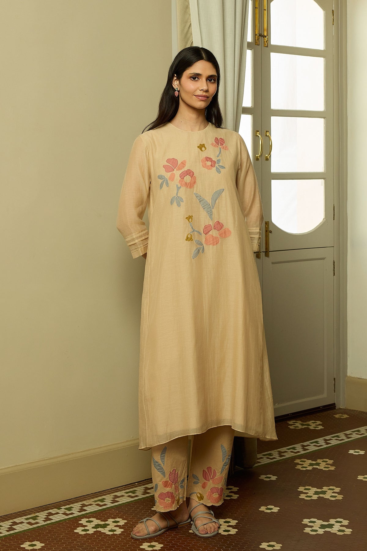 Sand Applique Tunic Set