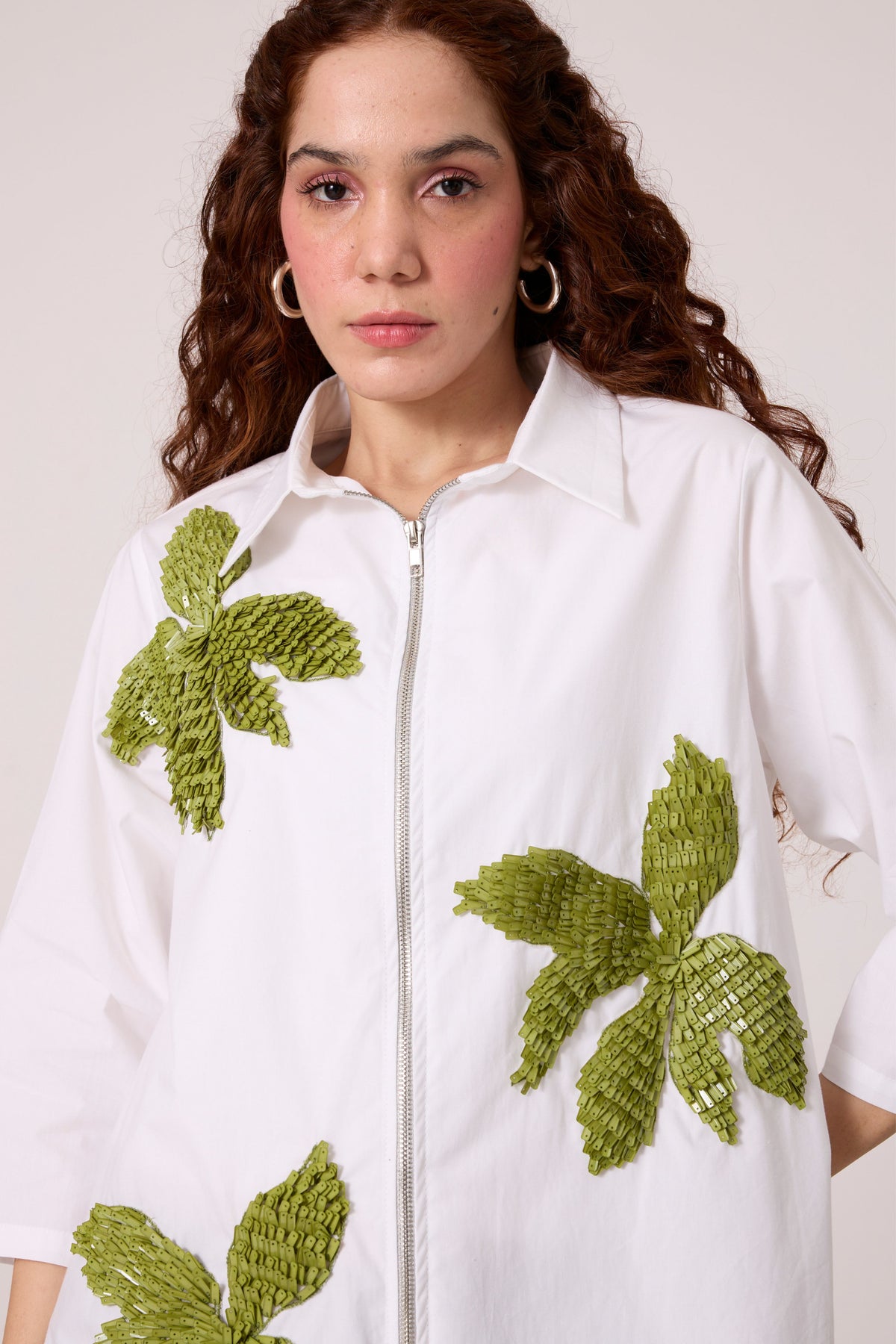 Agnes Applique Matcha Green Shirt