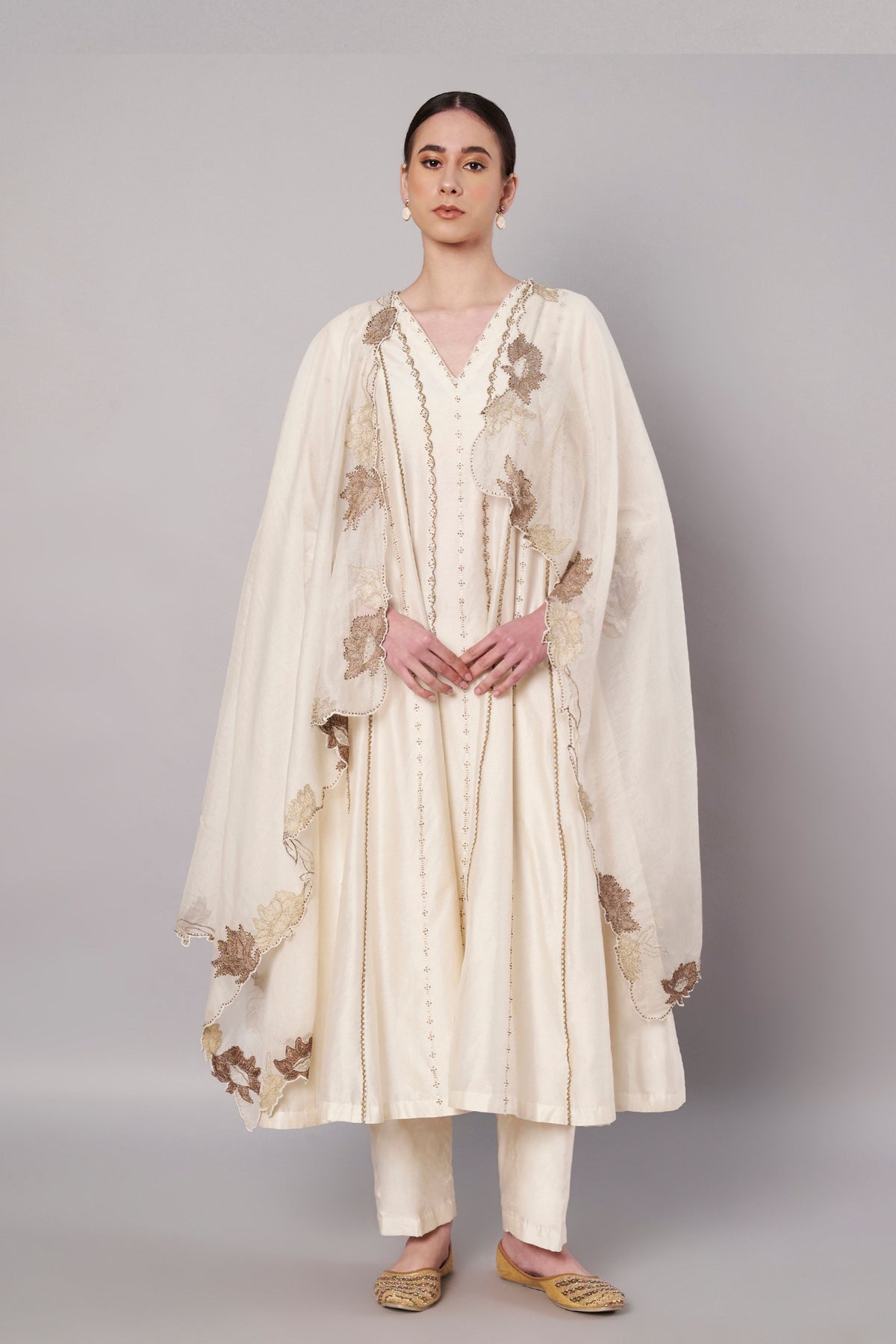 Spring Halo Ivory Anarkali Set