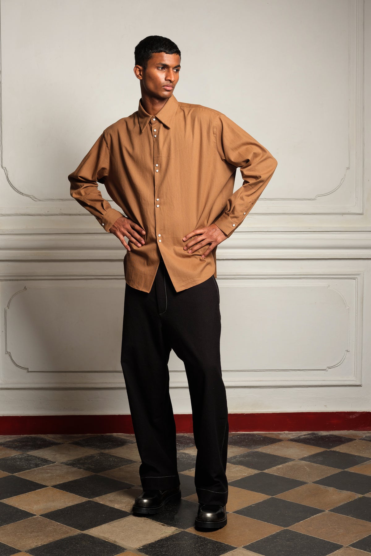 Brown cotton shirt