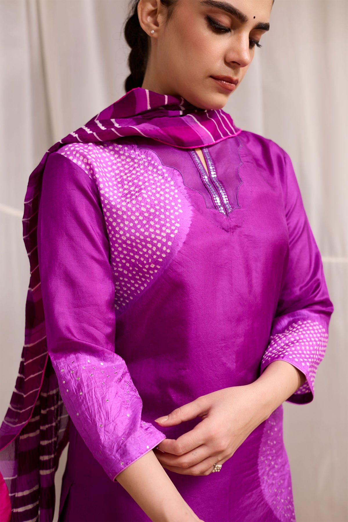Puple Saanjh Suit