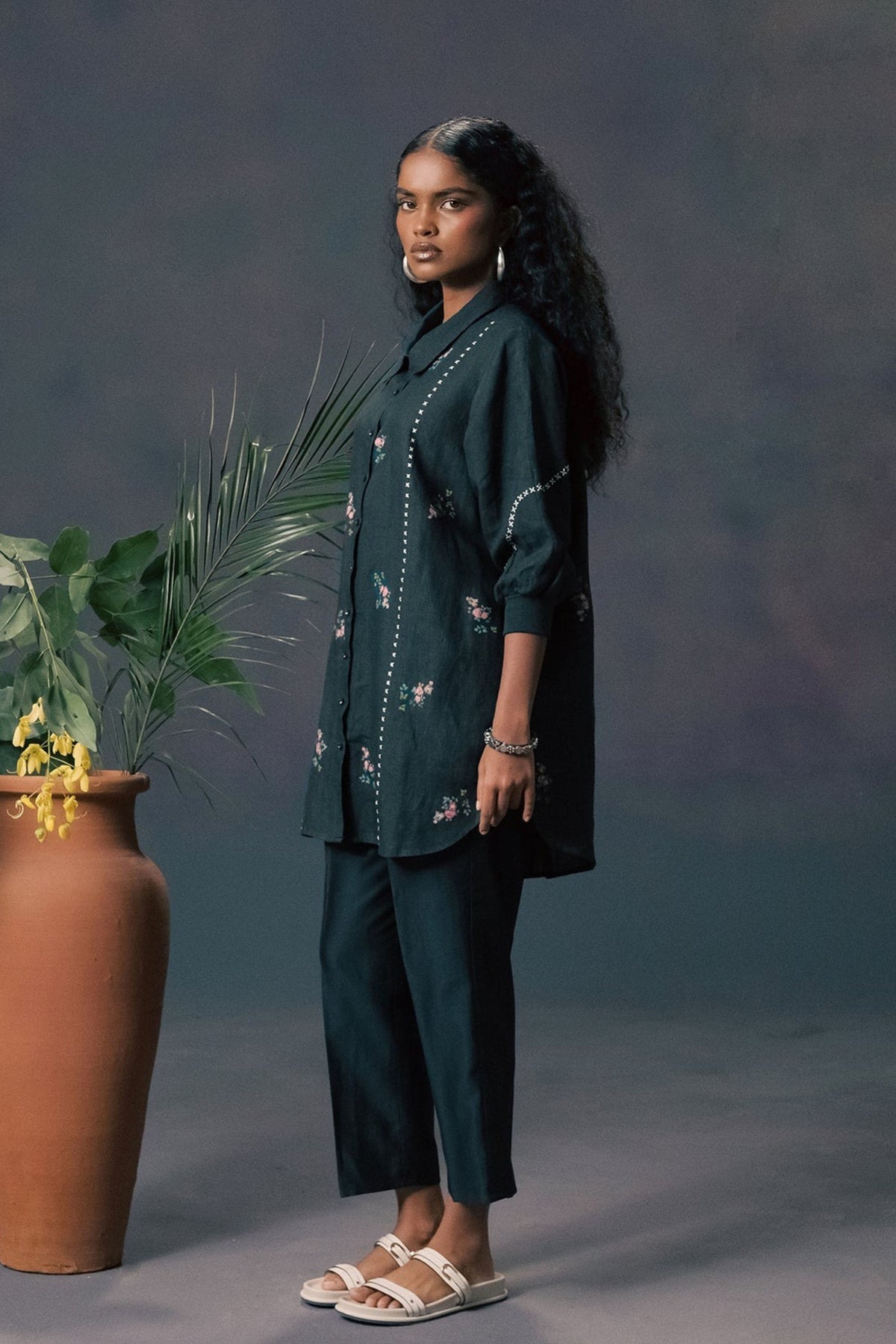 Mulberry Printed Chanderi Co-ord Set