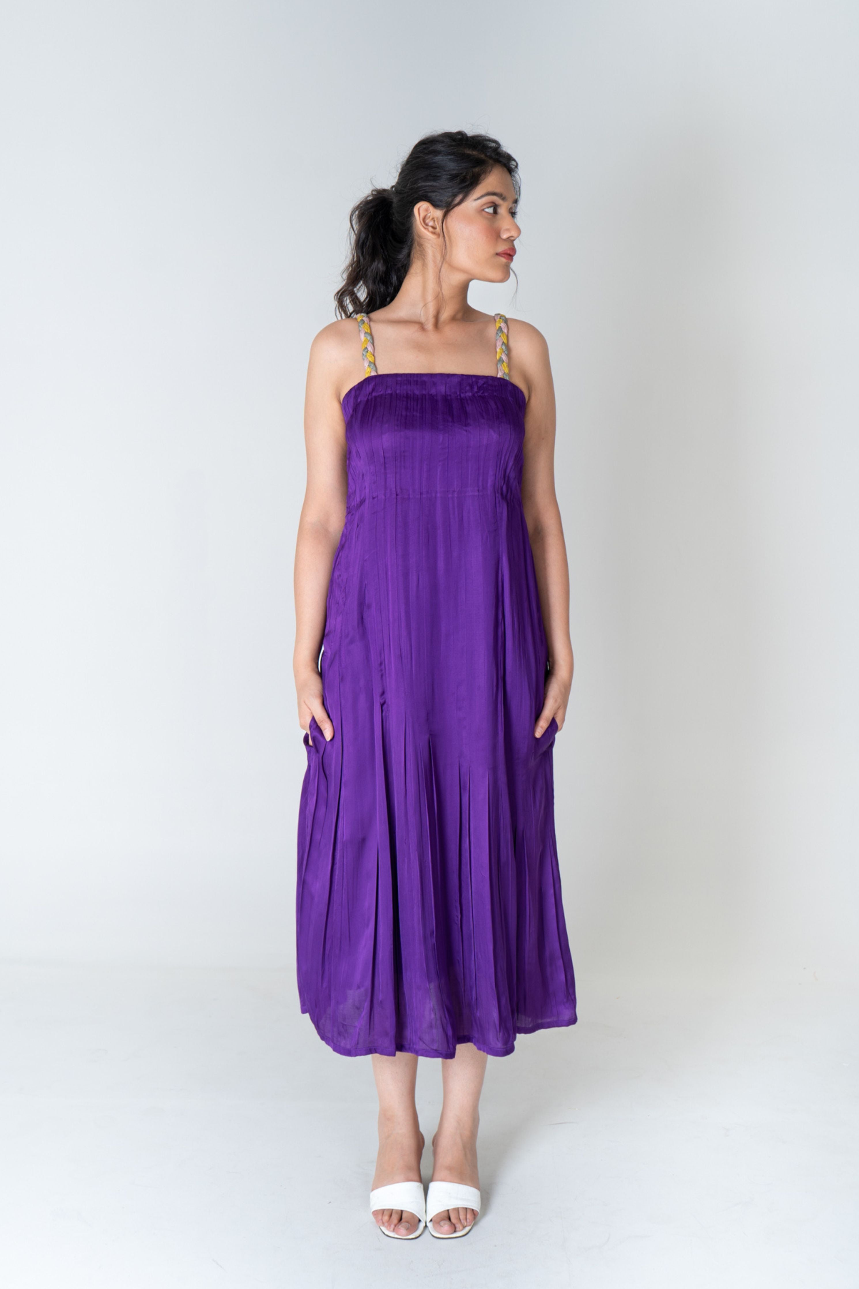 Neora By Nehal Chopra - Color-blocked Purple Maxi Dress - Elahe