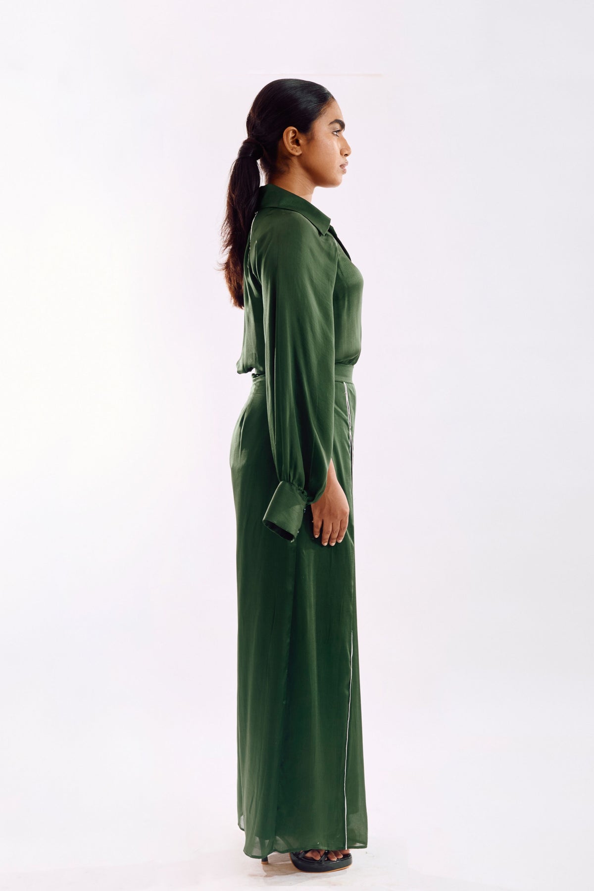 Green Panneled Co-ord Set