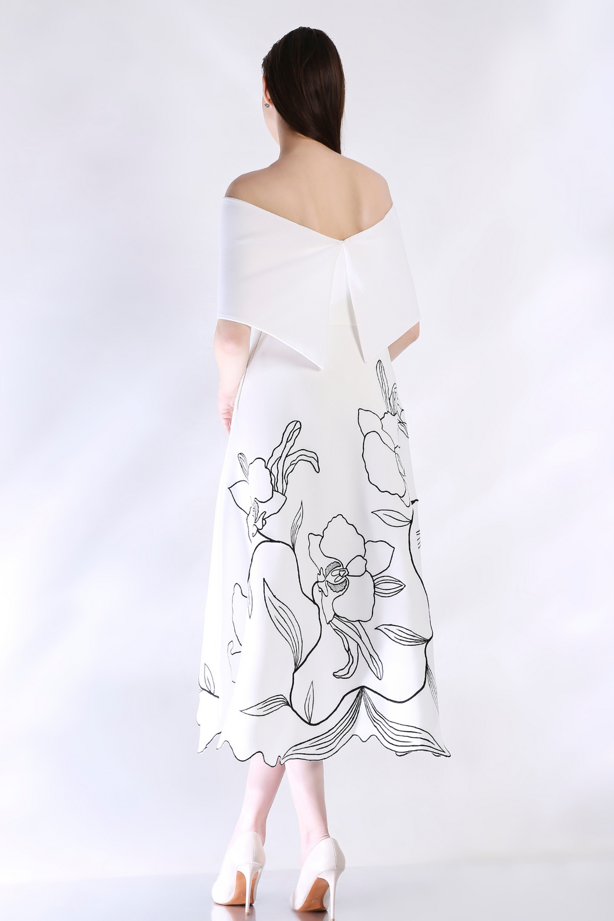 Off-shoulder Embroidered Dress