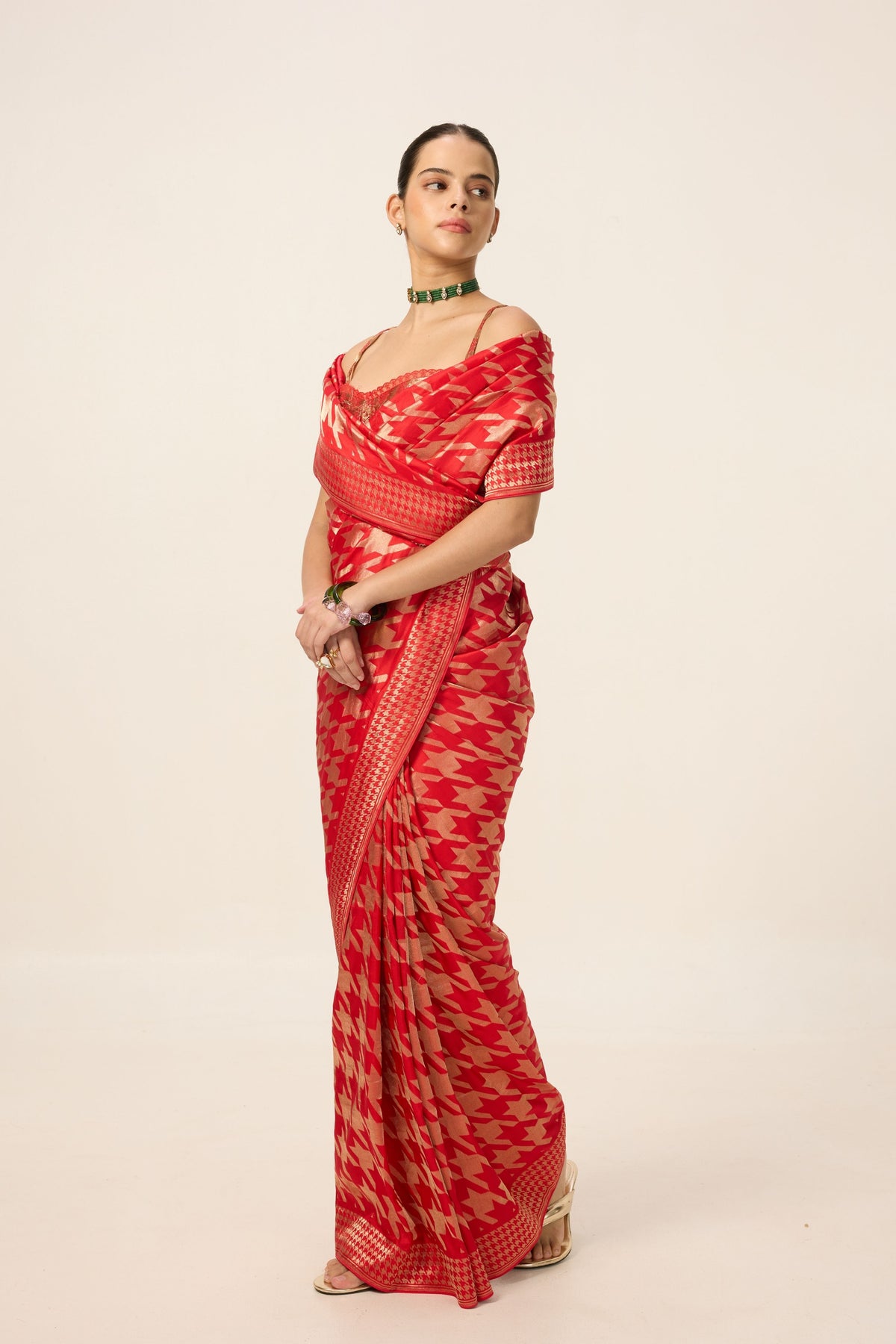 Red Gerum Saree