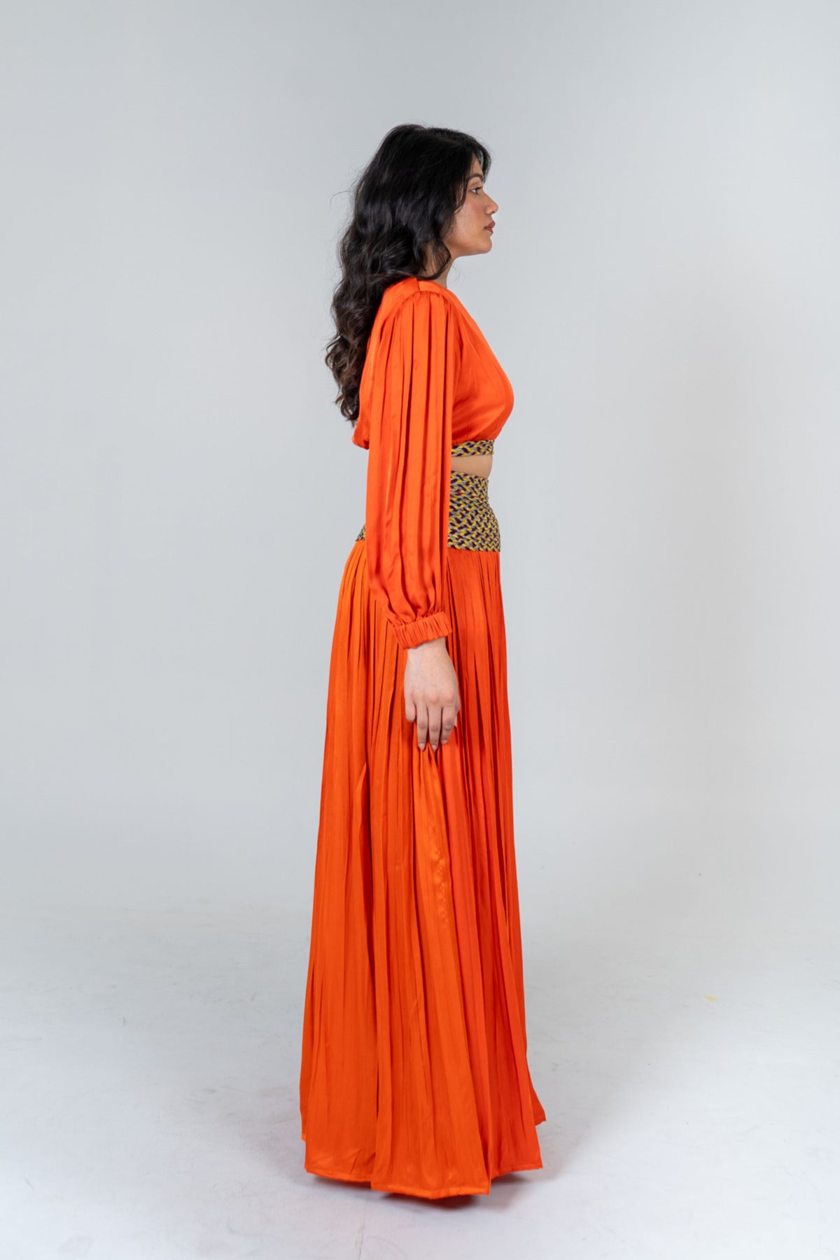 Orange Skirt Set