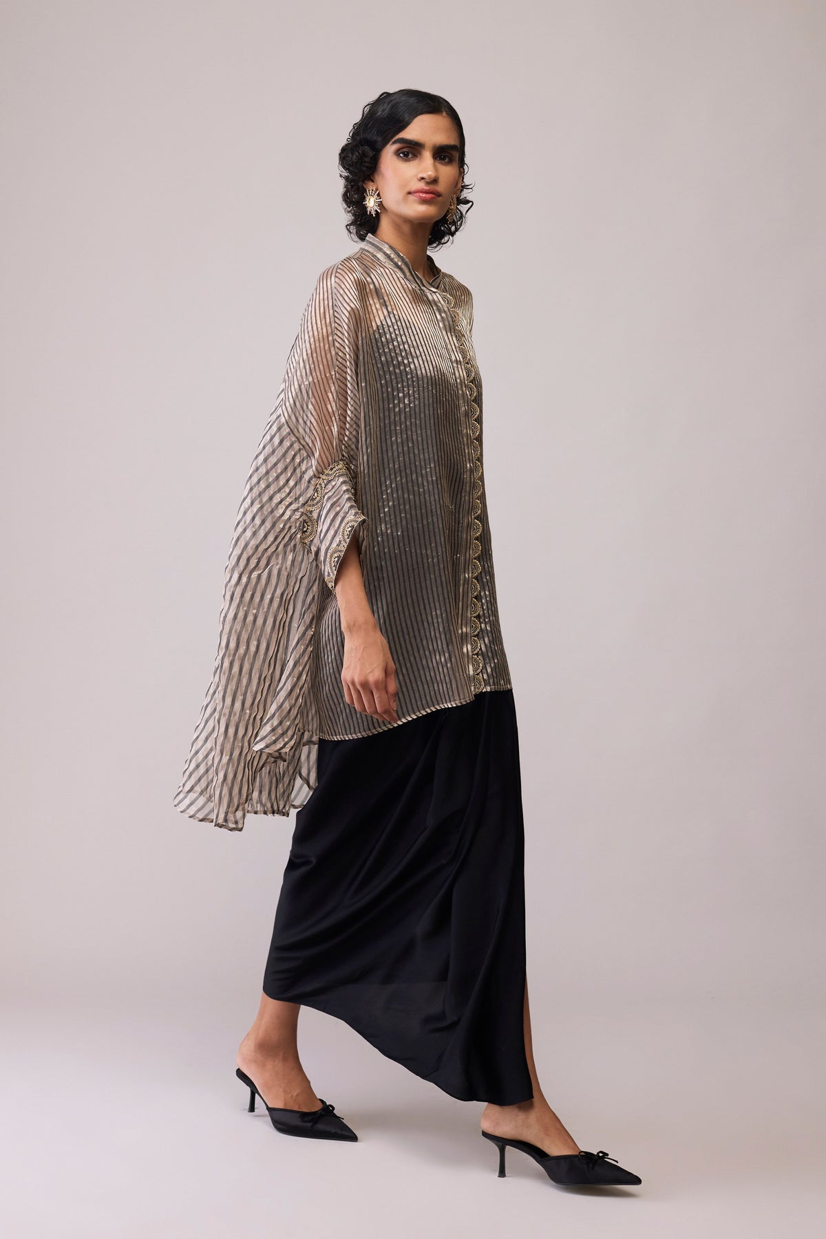 Manya Black Stripe Kaftan