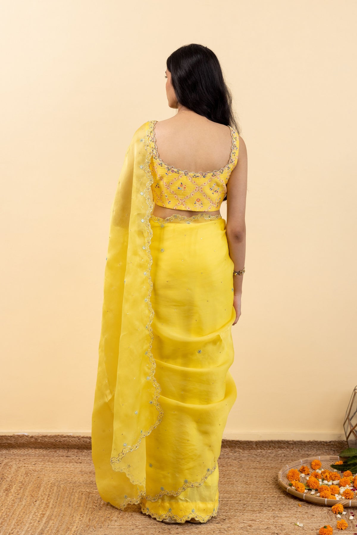 Chrome Yellow Chokor Blouse Set