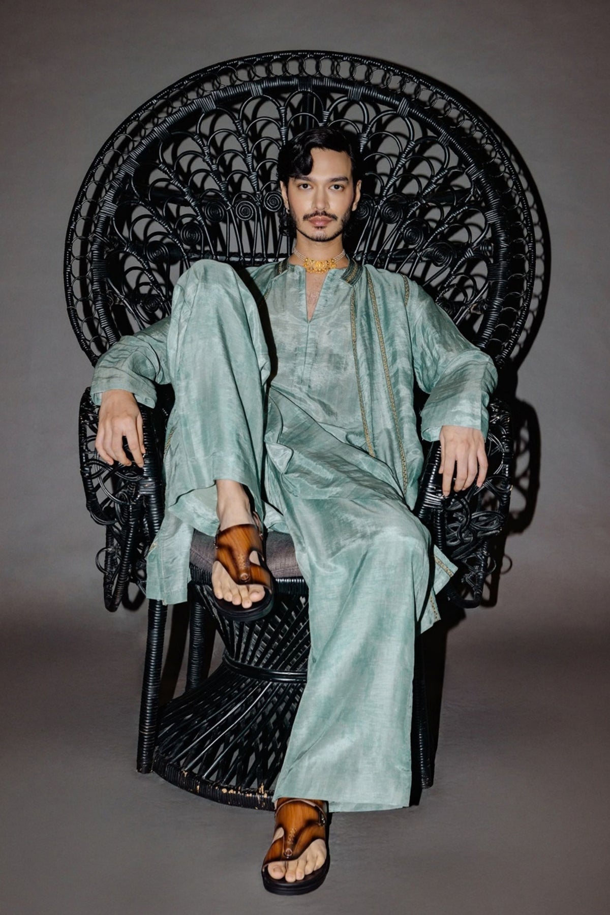 Sage Green Jacket Kurta Set
