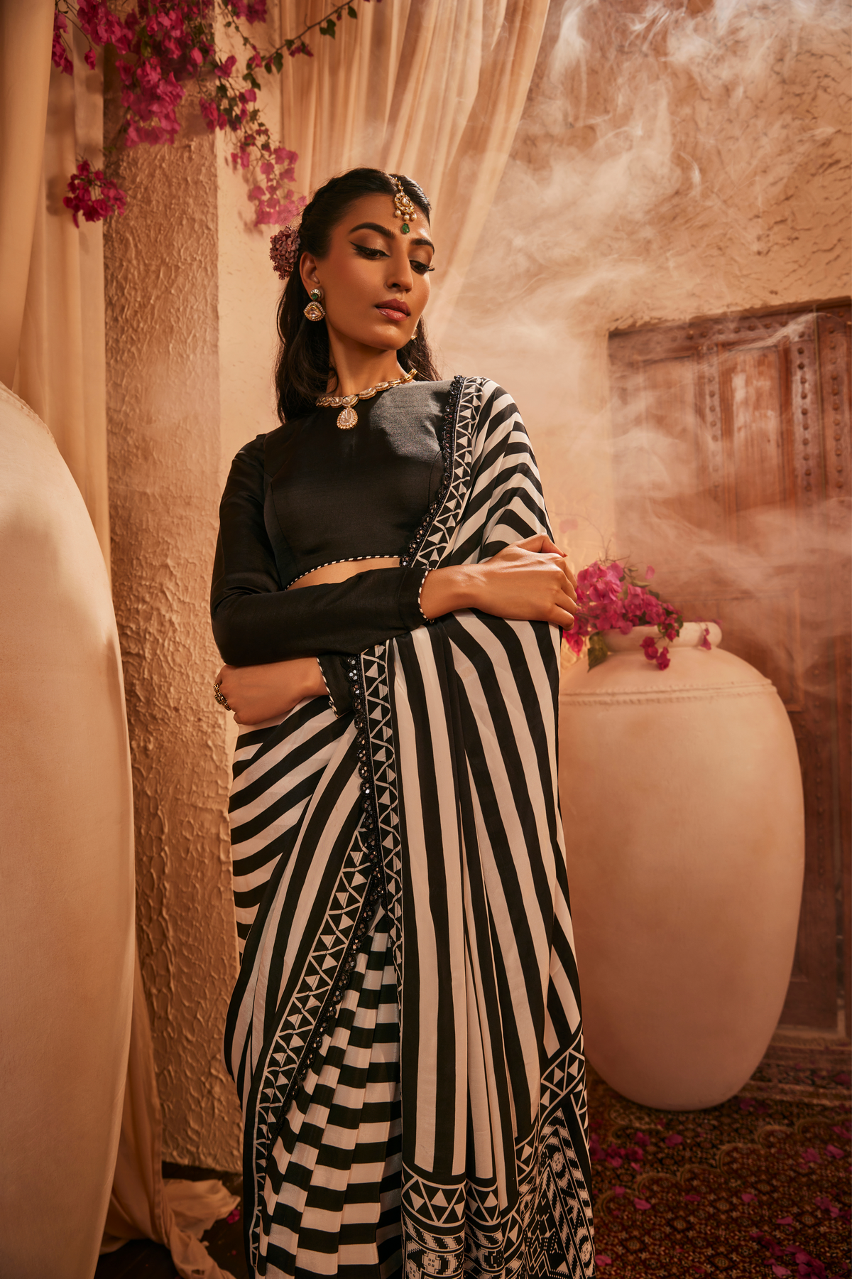Cara Black Saree Set