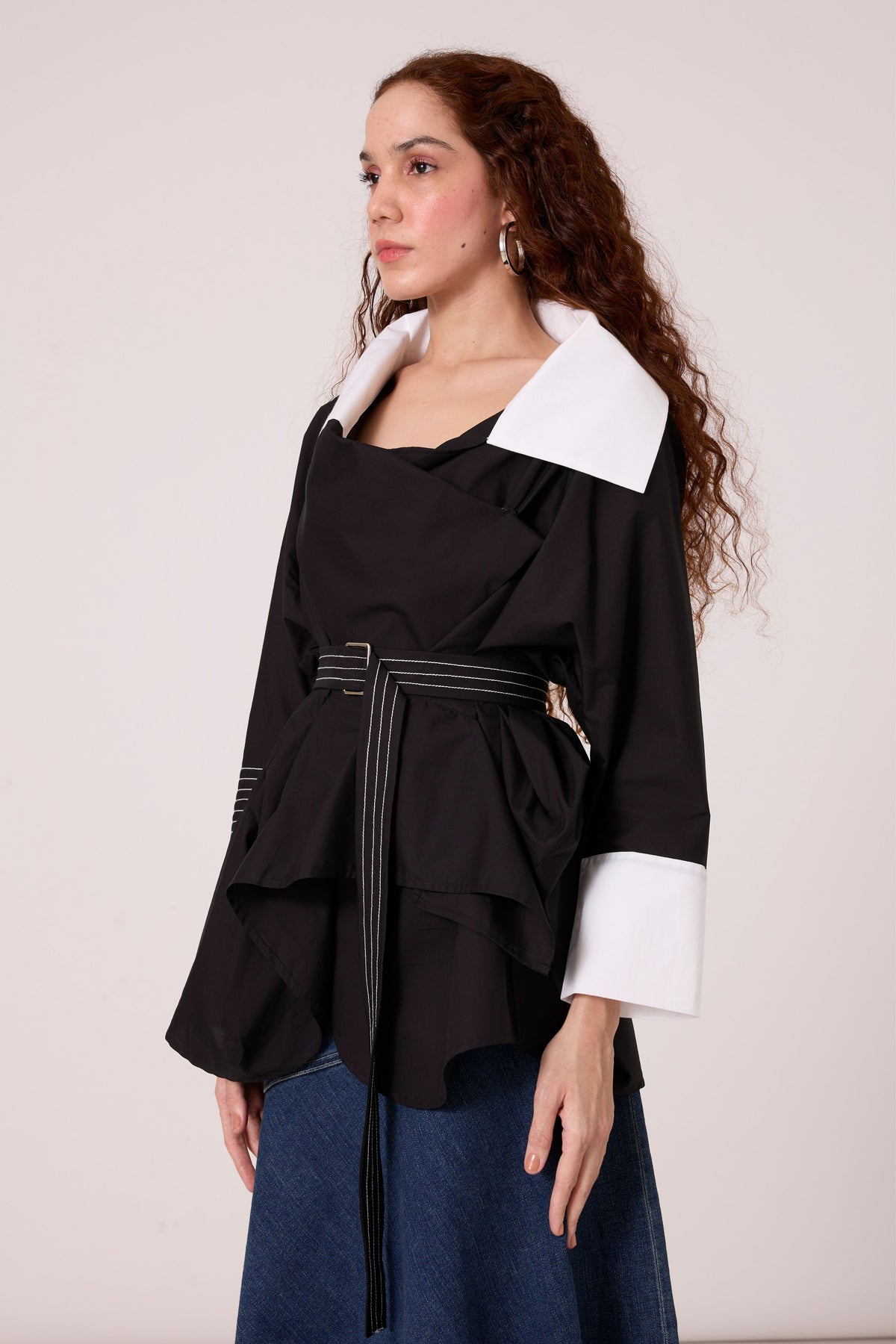Ayaka Black and White Shirt