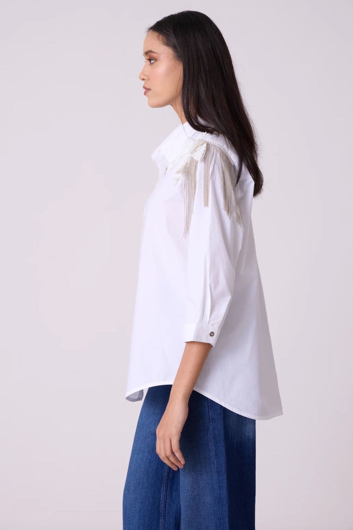 Jules Applique Bright White Shirt