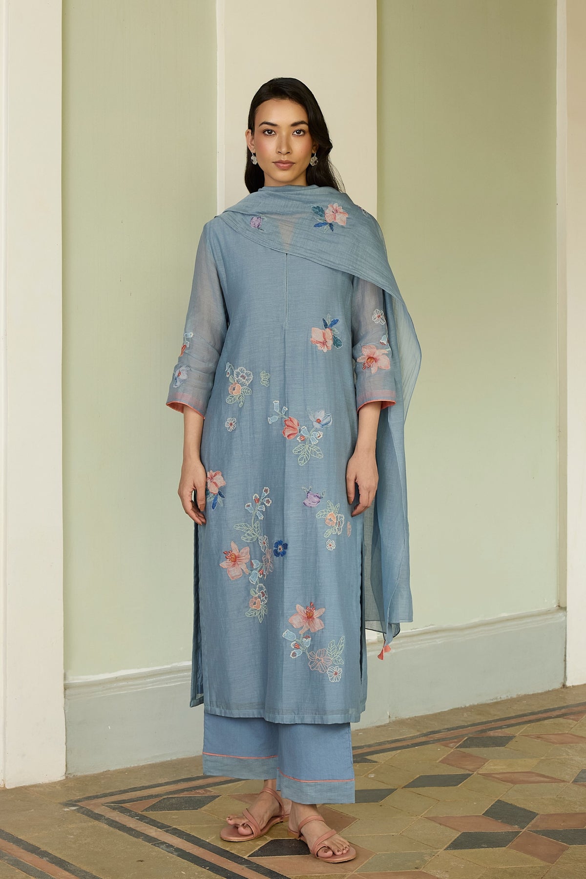 Mist Applique Kurta Set