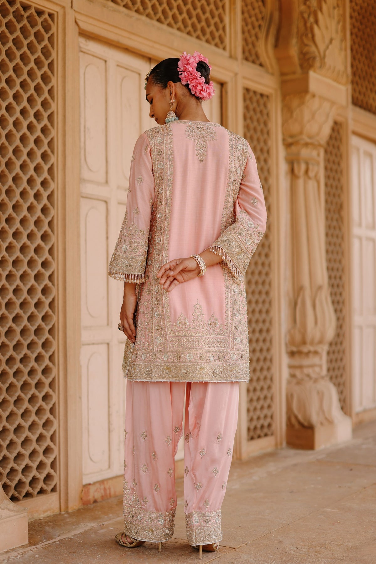 Elaya Pink Short Kurta Set