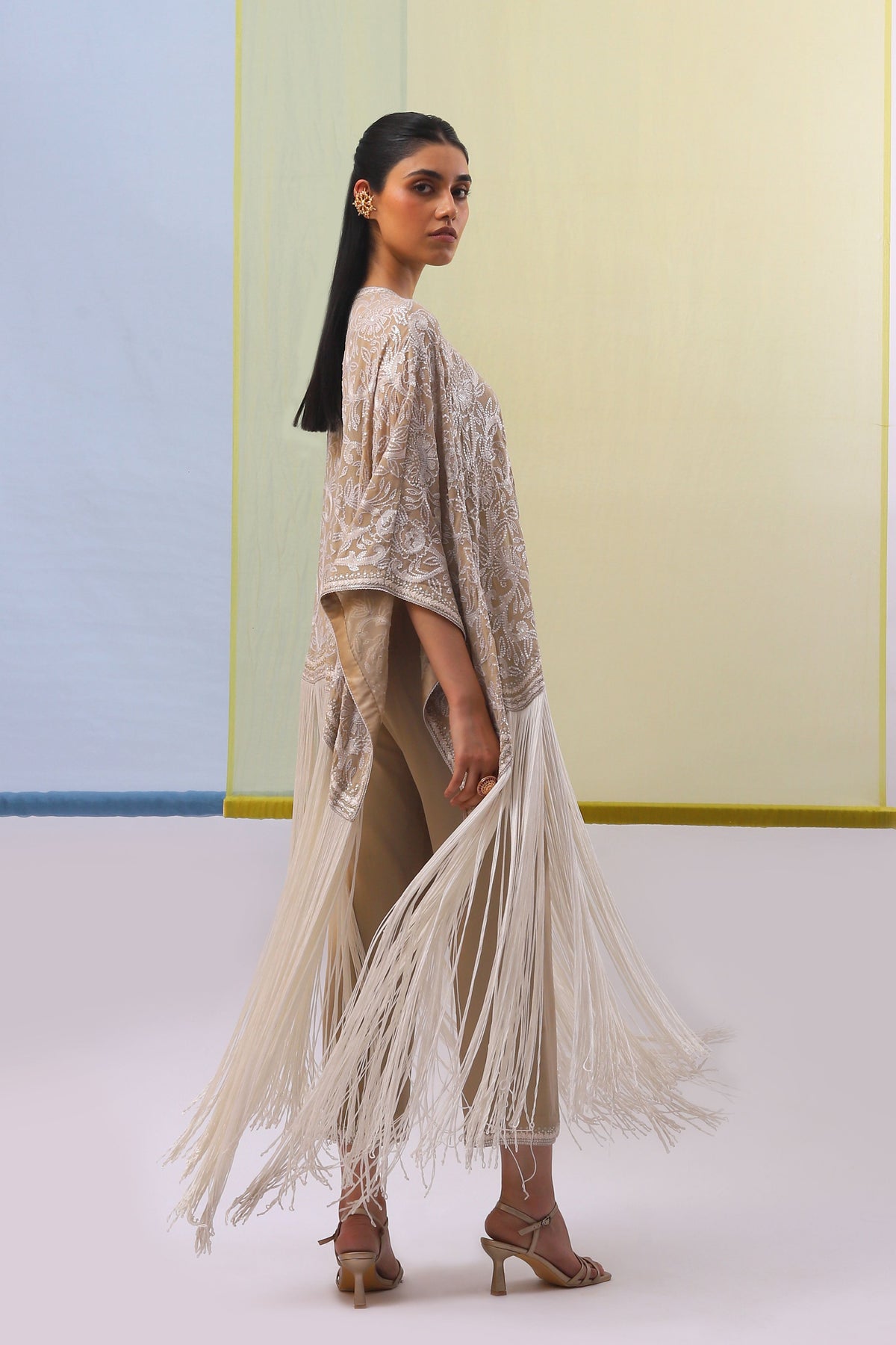 Beige Myra Cape Set
