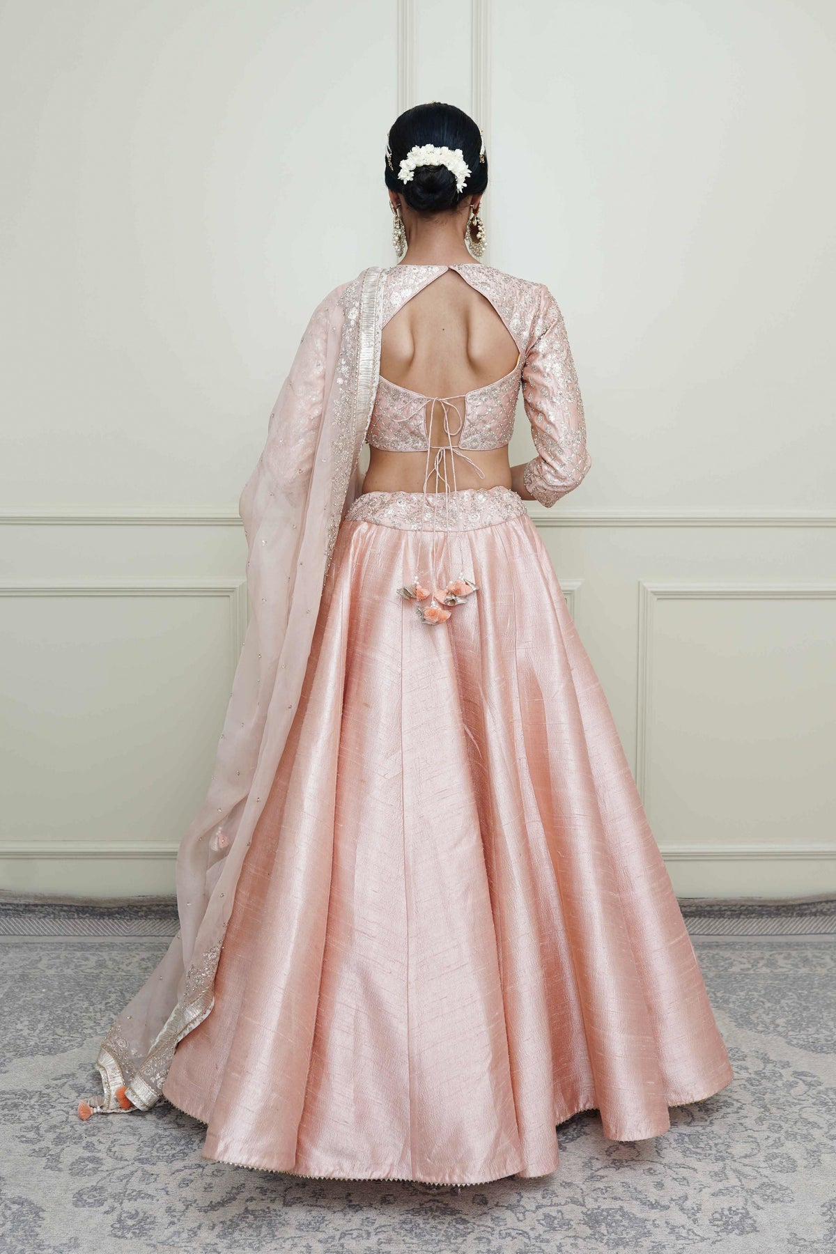 Pearl pink aafiyah lehenga set