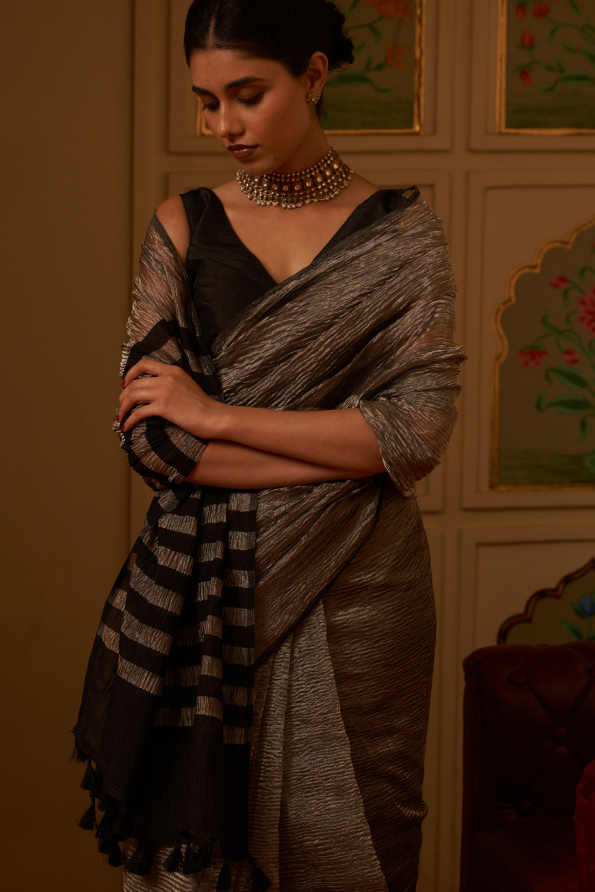 Afreen Silver Saree