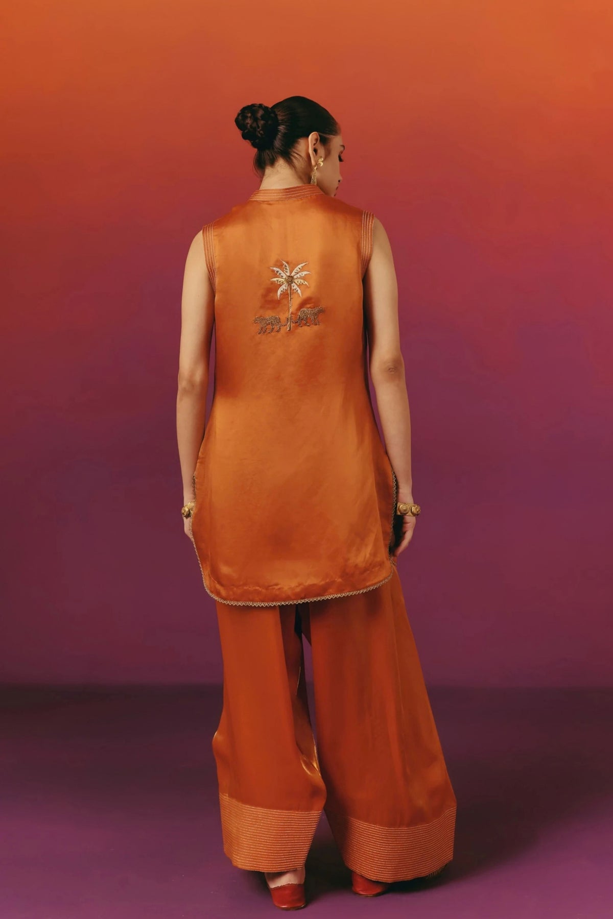 Burnt Orange Farshi Salwar Set