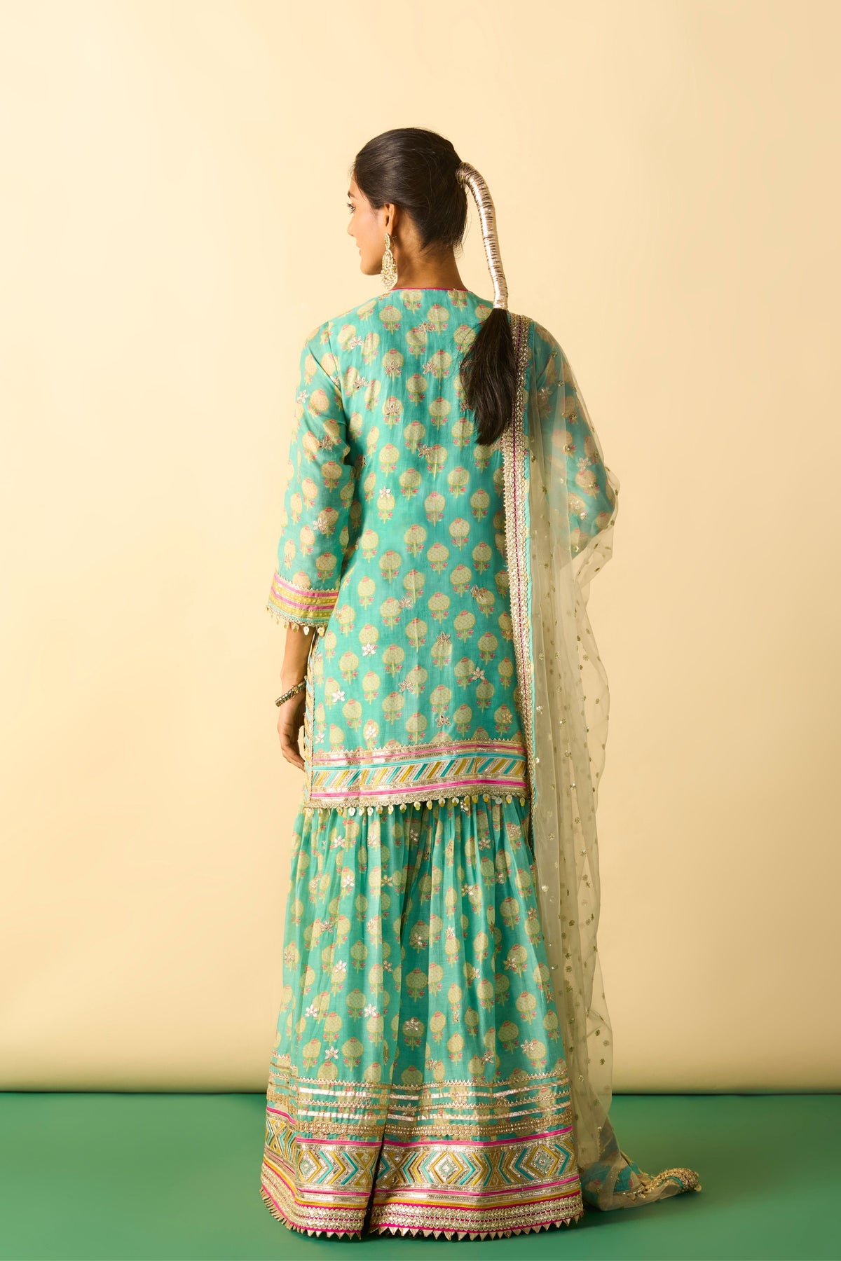 Aqua Aarzoo Sharara Set