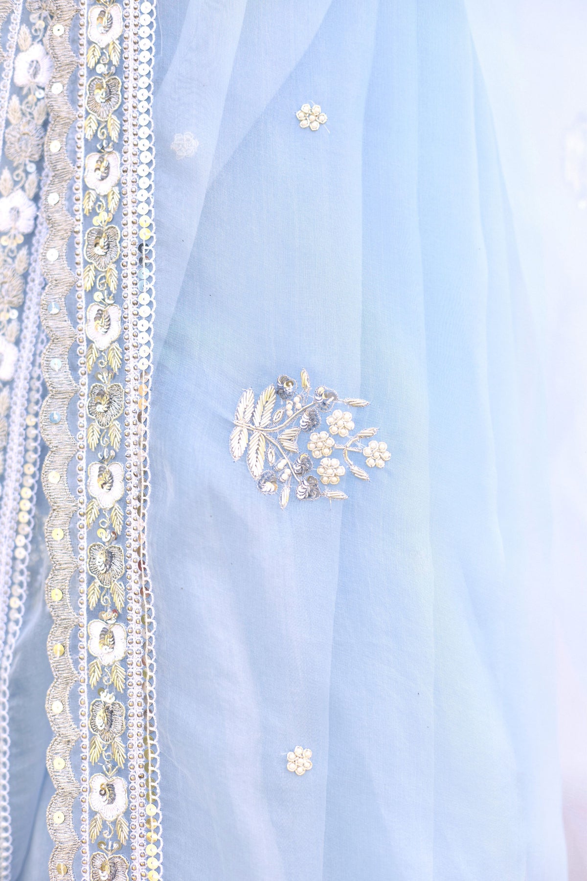 Mastani Powder Blue Saree Set