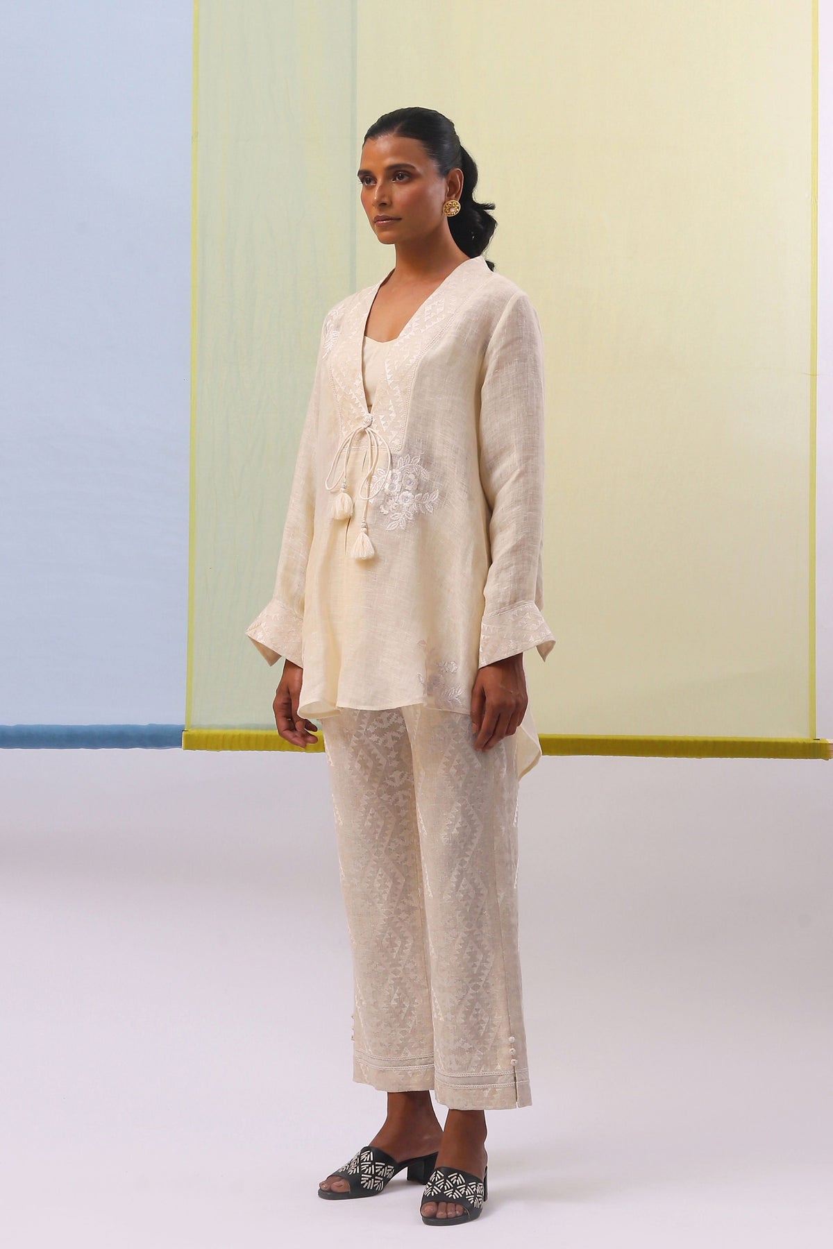Beige Warda Co-ordinate Set