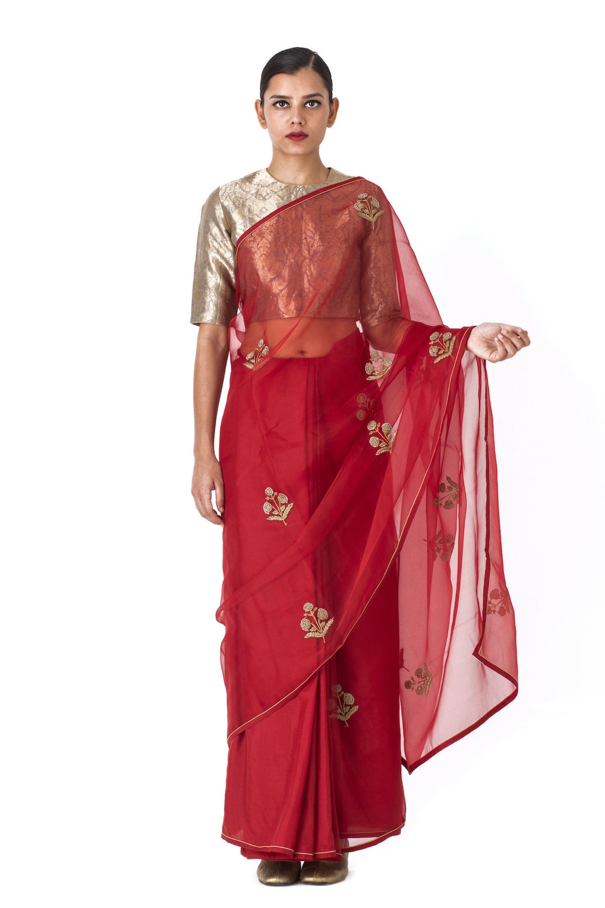 Poppy Red Saree
