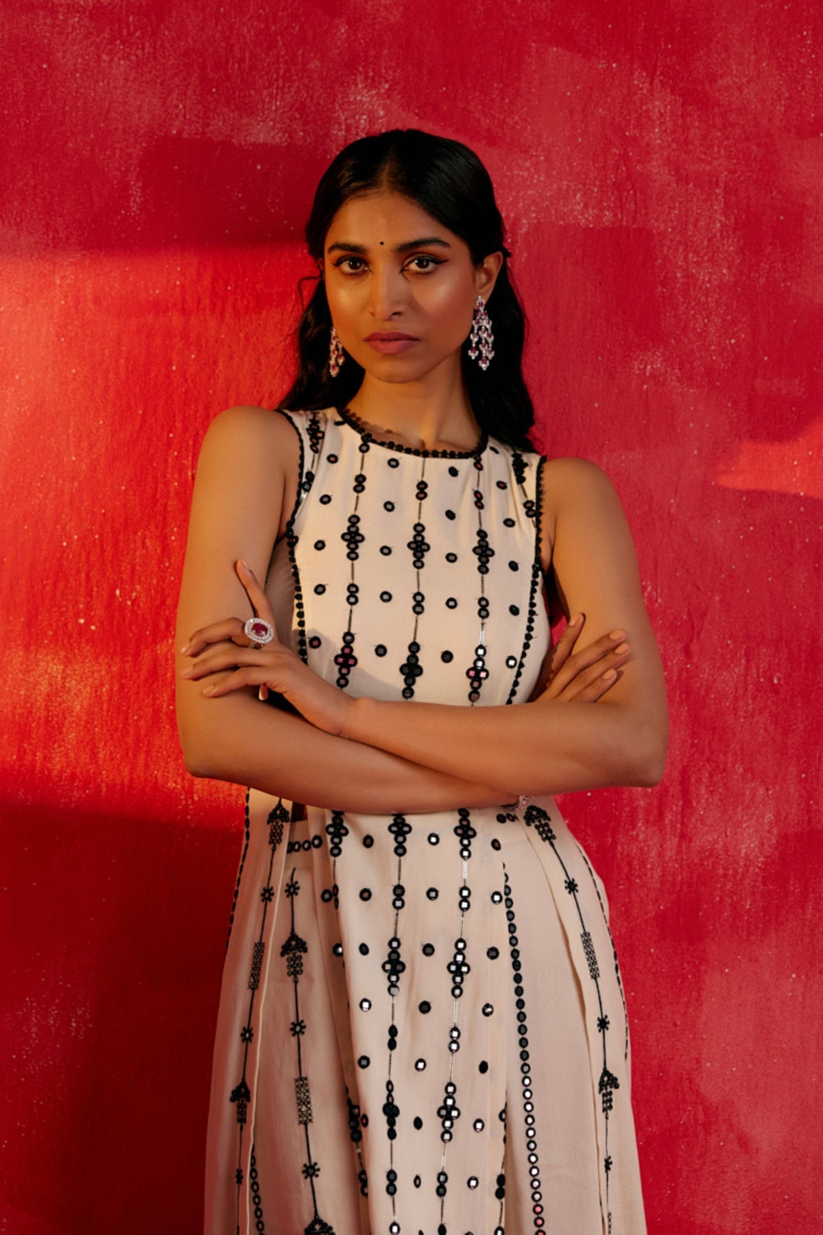 Center Circle Criss Cross Kurta Set