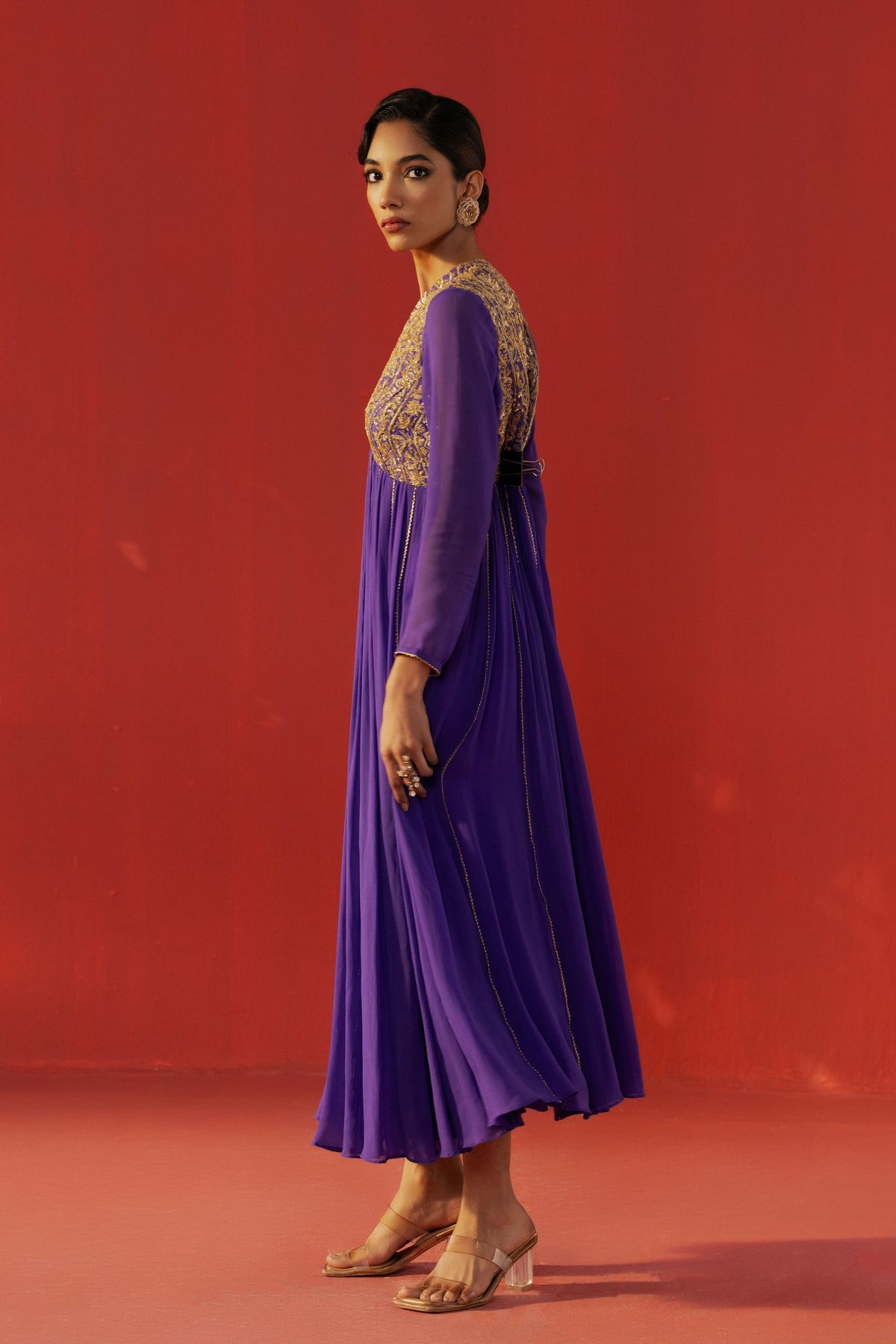 Iris Purple Georgette Anarkali