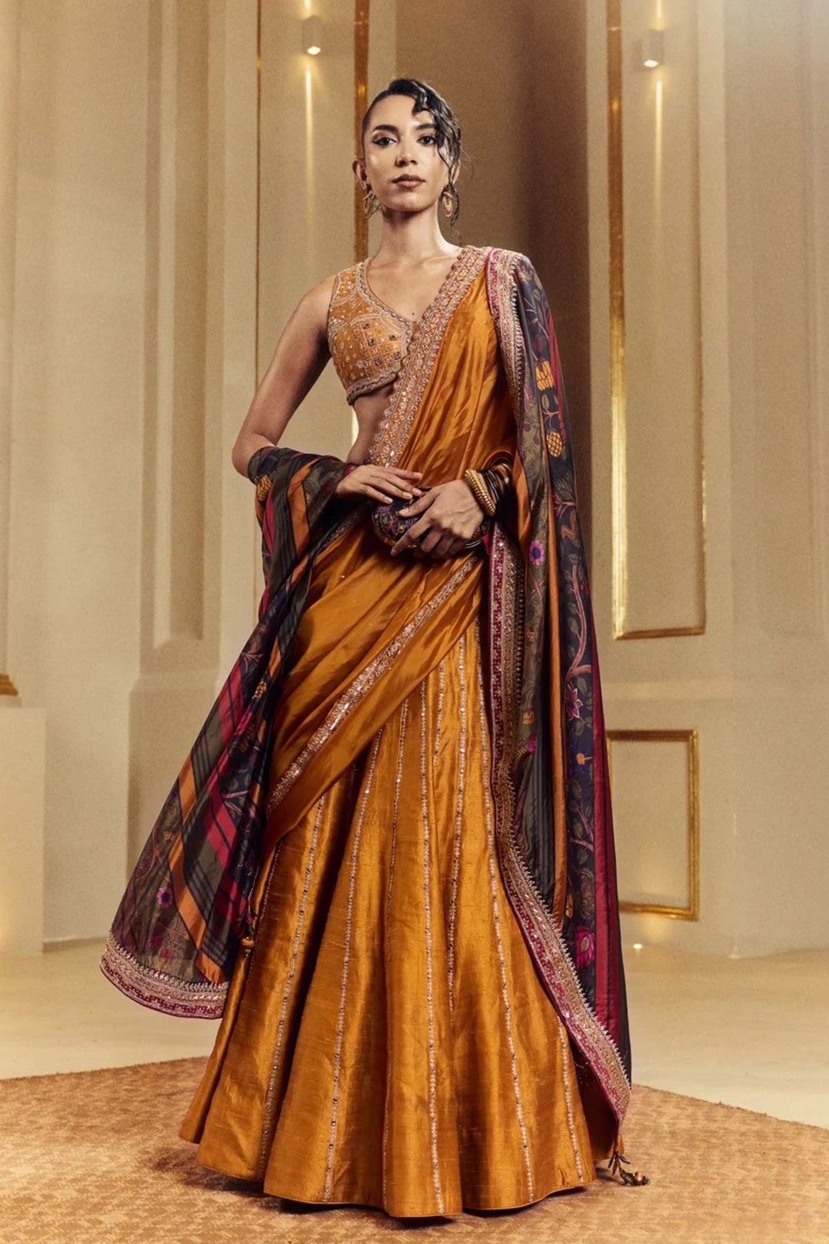 Amer Sarso Lehenga Set