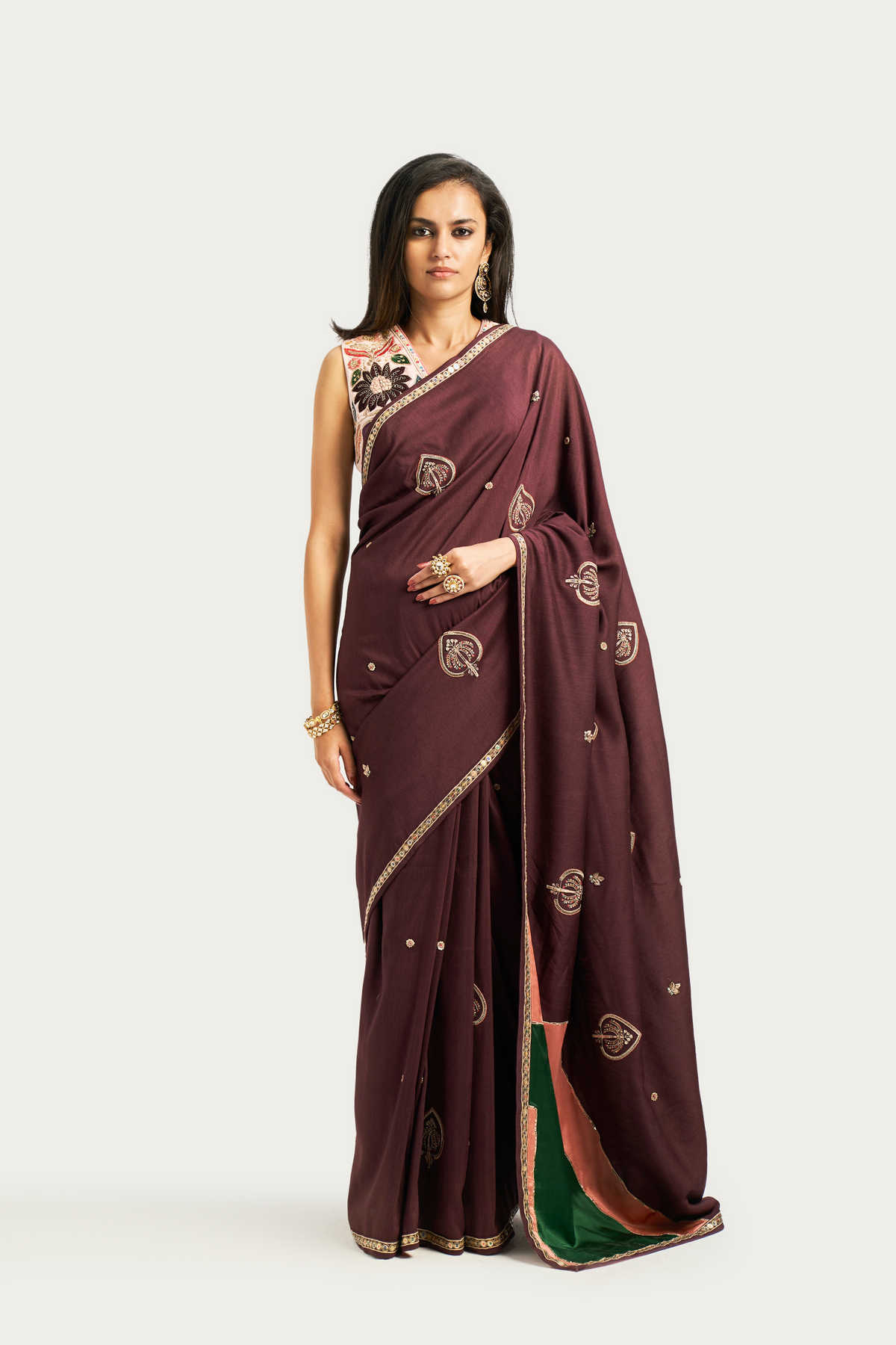 Amara mudbrown saree